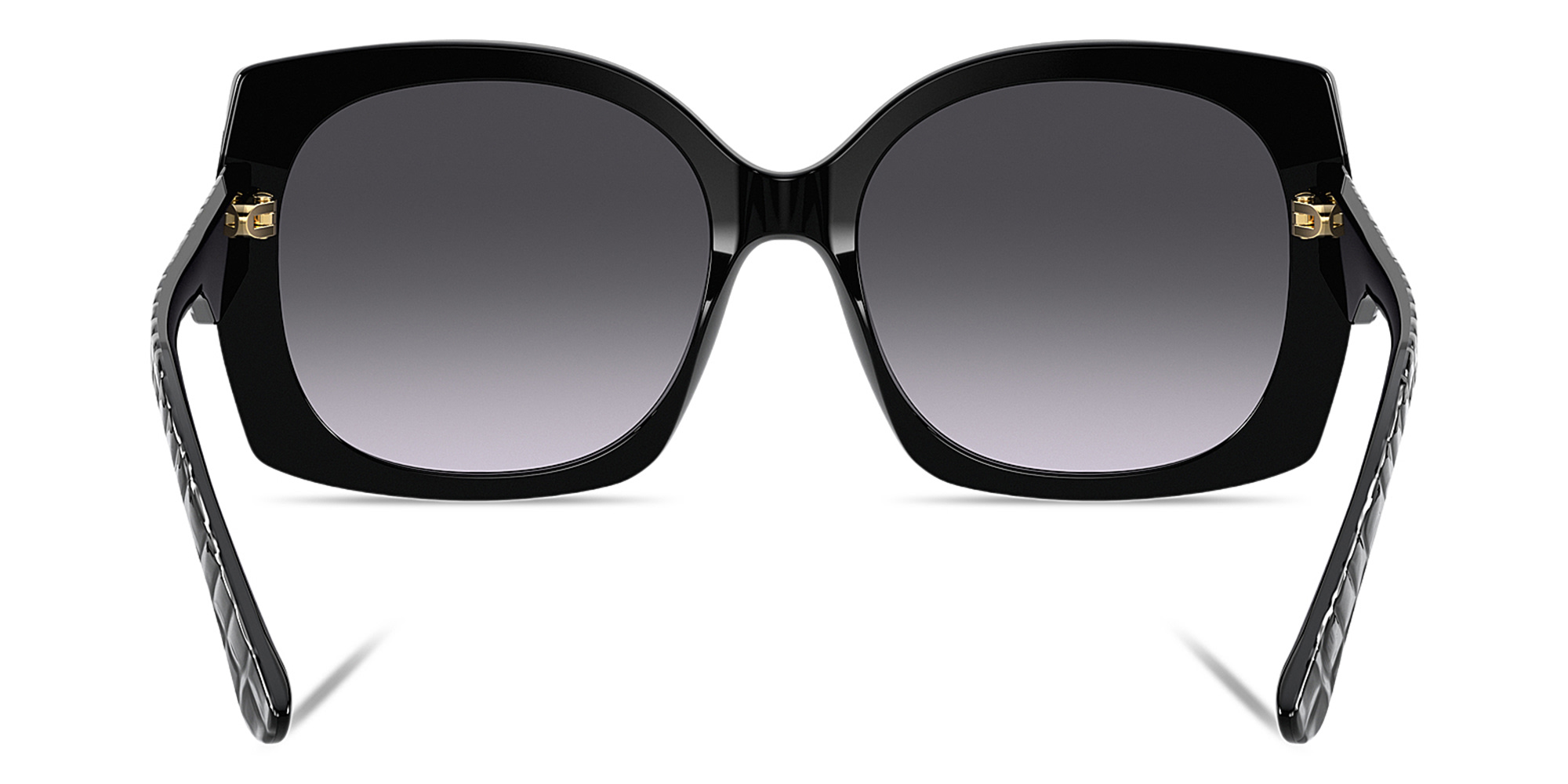 Dolce & Gabbana Wide Square Sunglasses in Black Texture Cocco – Product Photo 4