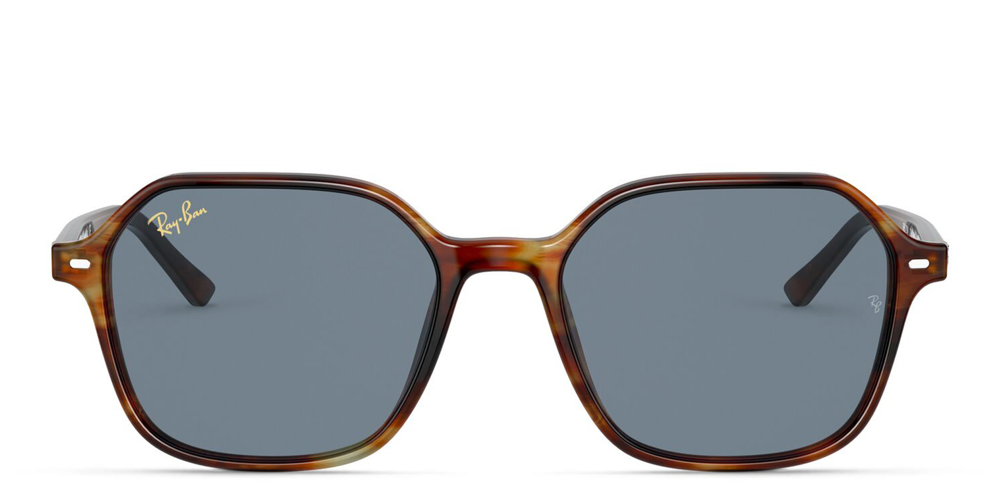 Shop Ray-Ban John Square Sunglasses in Striped Havana online.
