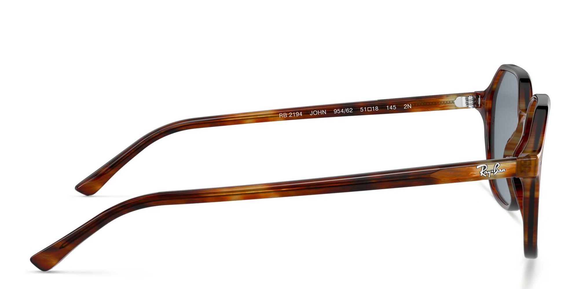 Shop Ray-Ban John Square Sunglasses in Striped Havana online.