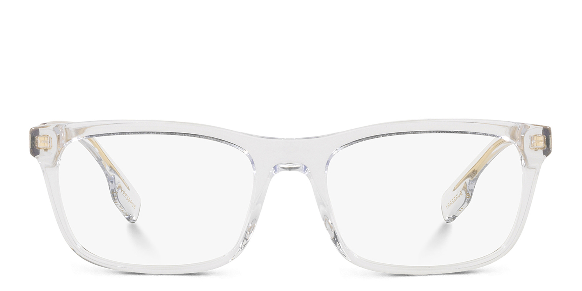 Shop BURBERRY Wide Rectangle Eyeglasses in Transparent online.