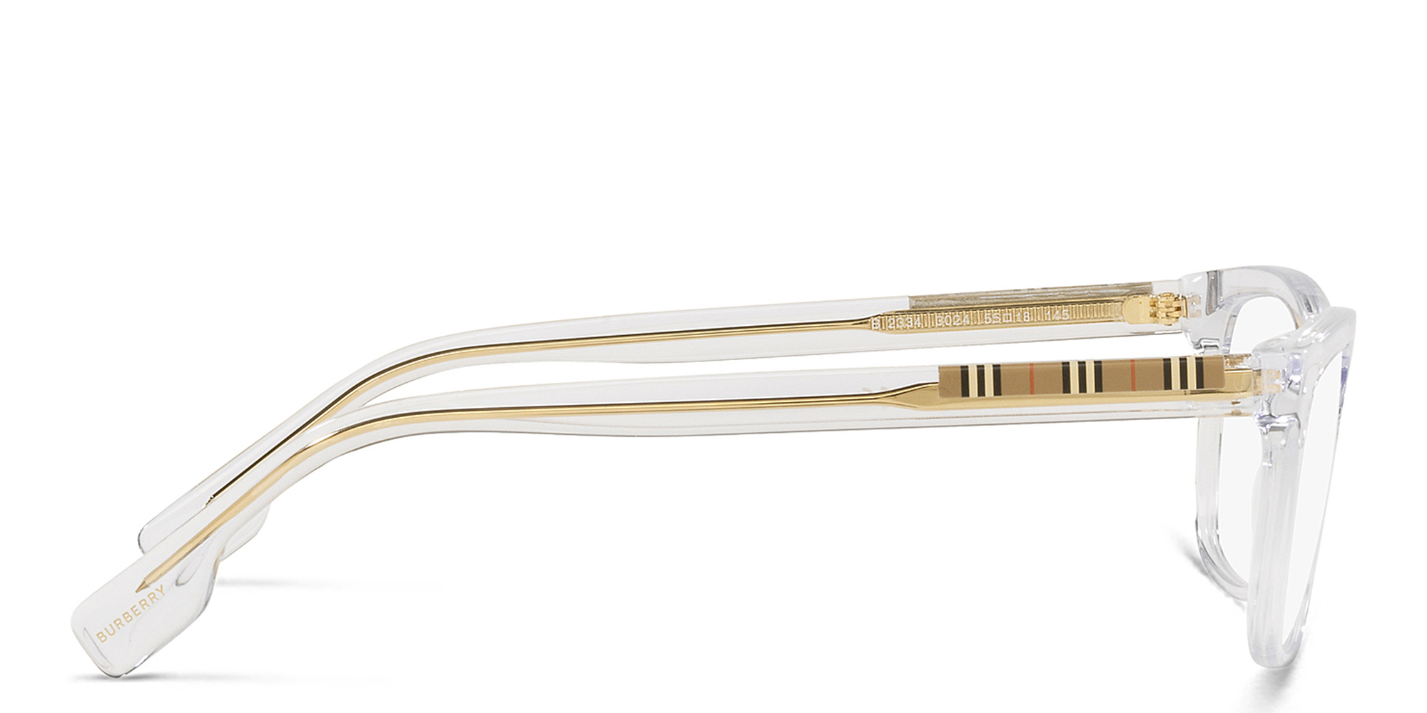 Shop BURBERRY Wide Rectangle Eyeglasses in Transparent online.