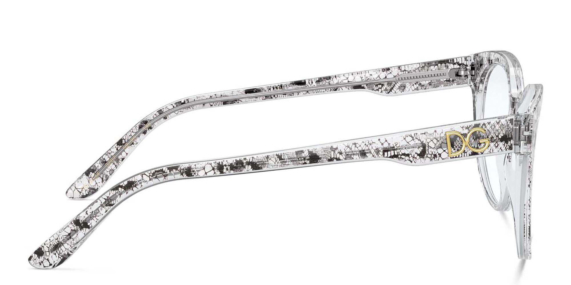 Dolce & Gabbana Panthos Eyeglasses in Black Lace – Product Photo 3