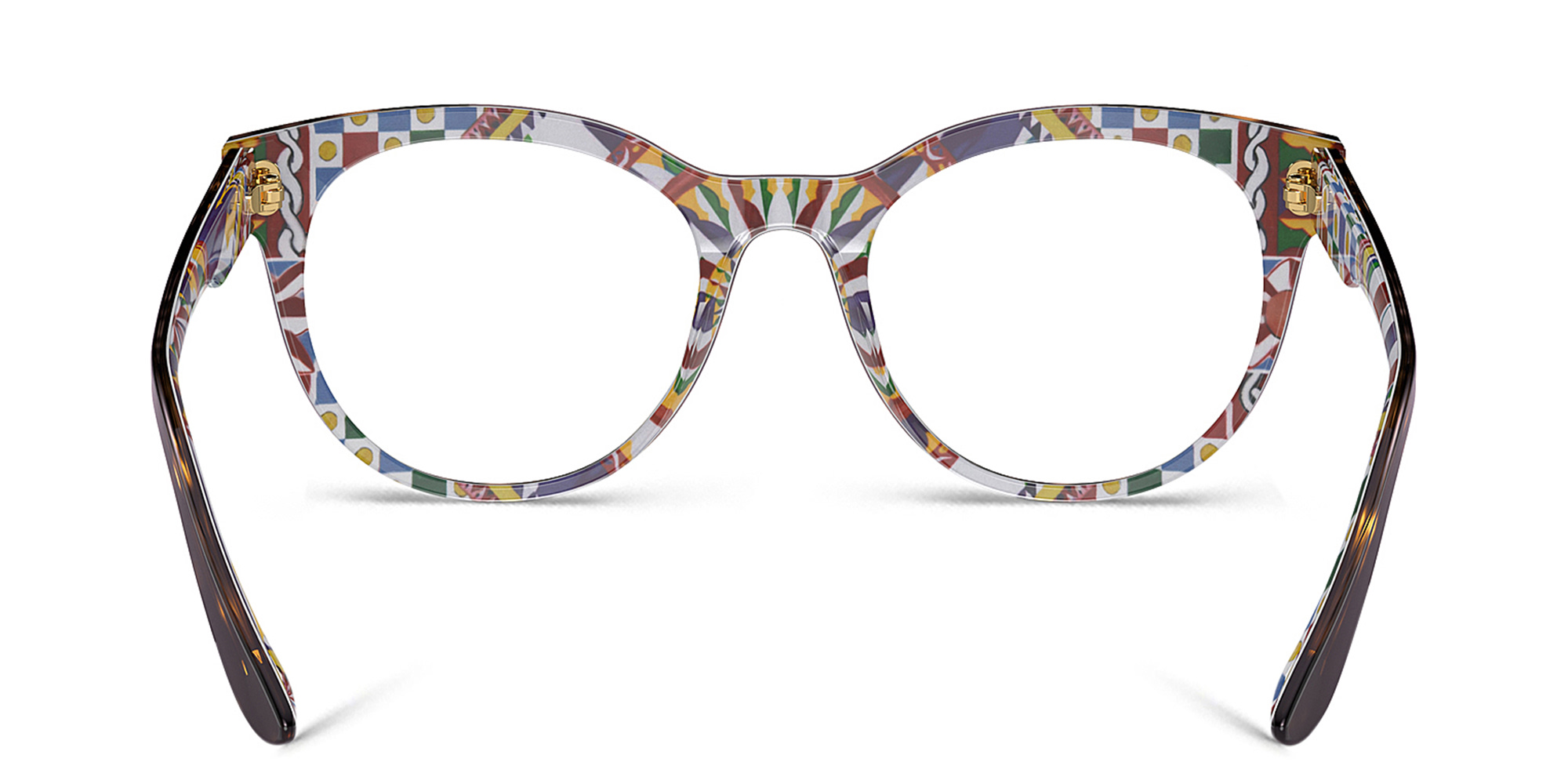 Shop Dolce & Gabbana Panthos Eyeglasses in Havana online.