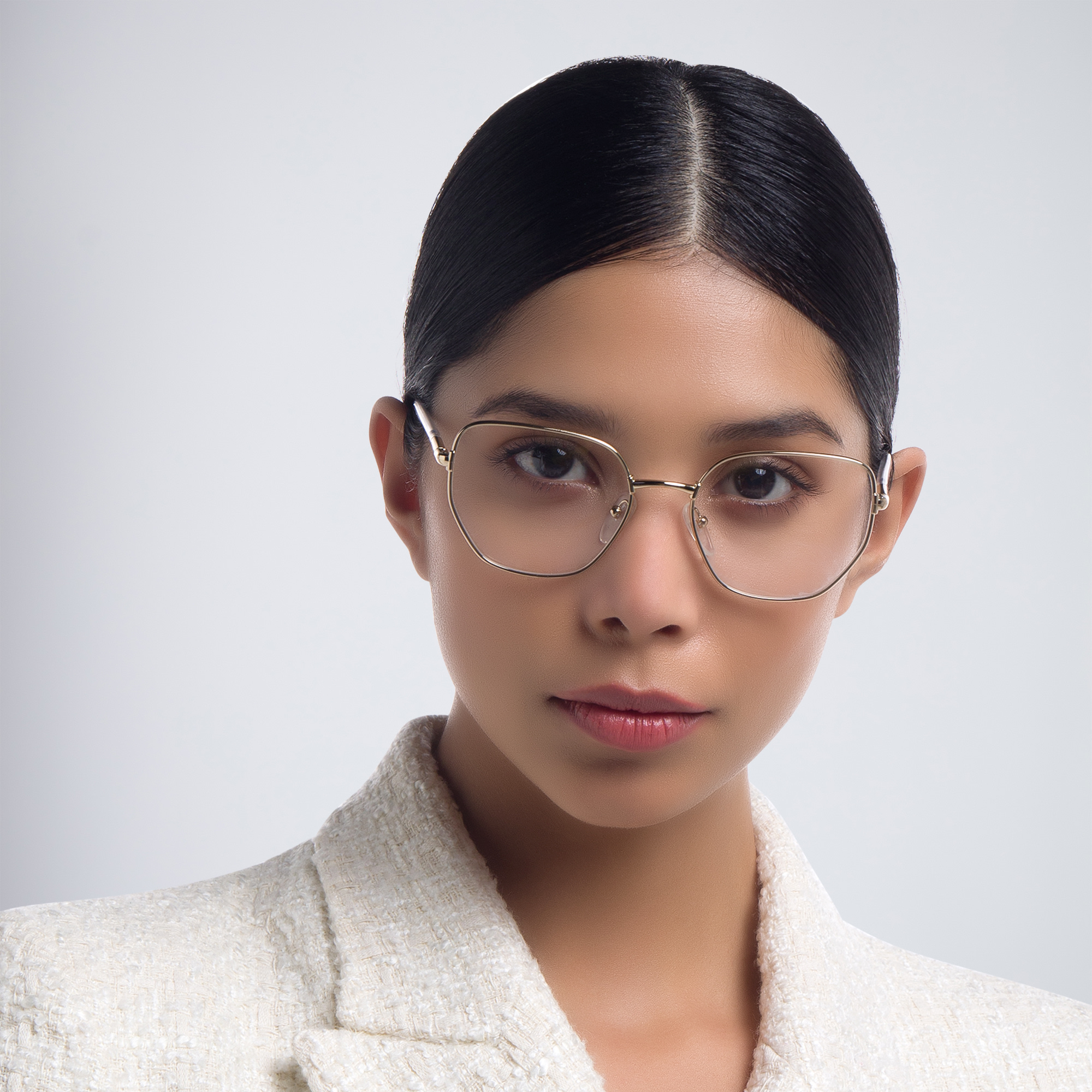 PRADA Irregular Eyeglasses in Pale Gold – Product Photo 5