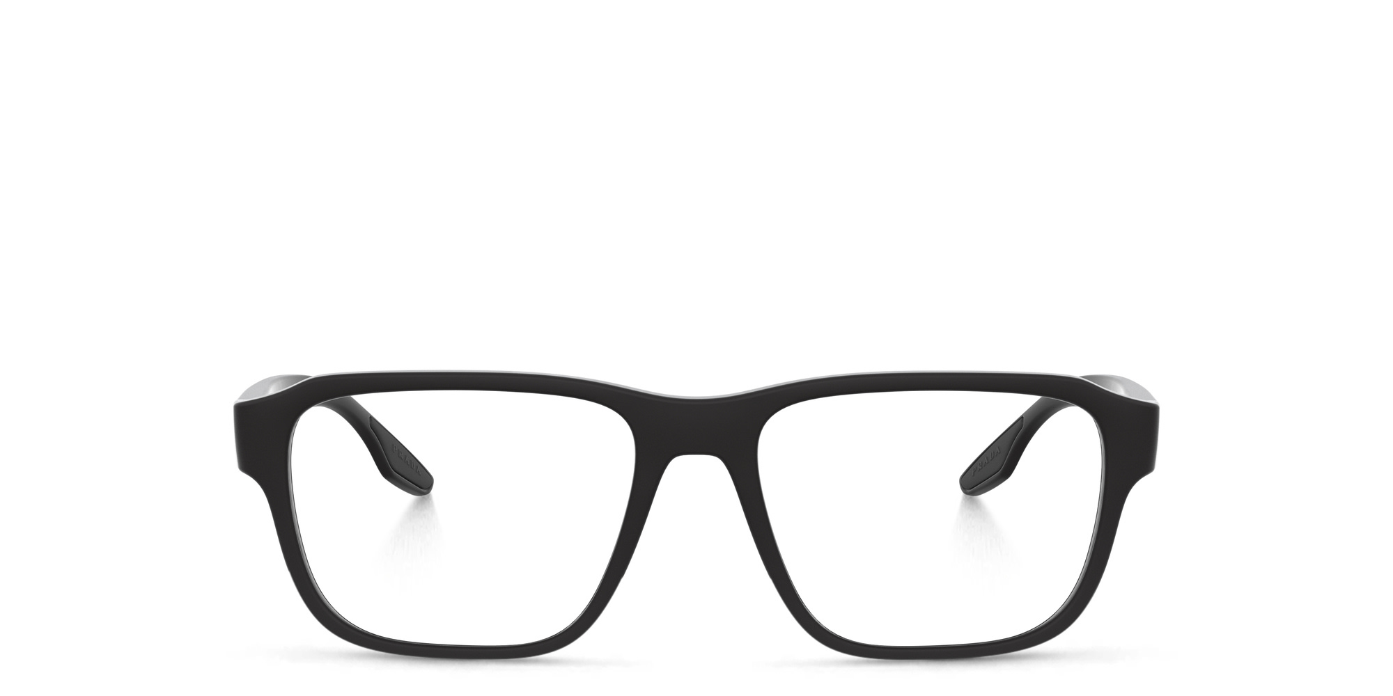 Prada Linea Rossa Rectangle Eyeglasses in Rubber Black – Product Photo 1