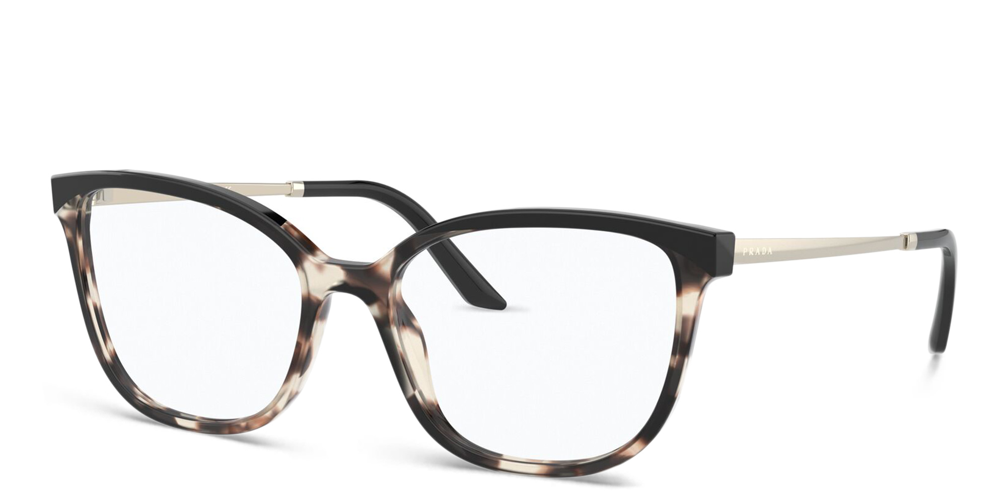 PRADA Wide Cat Eye Eyeglasses in Tortoise Talc/Black – Product Photo 2