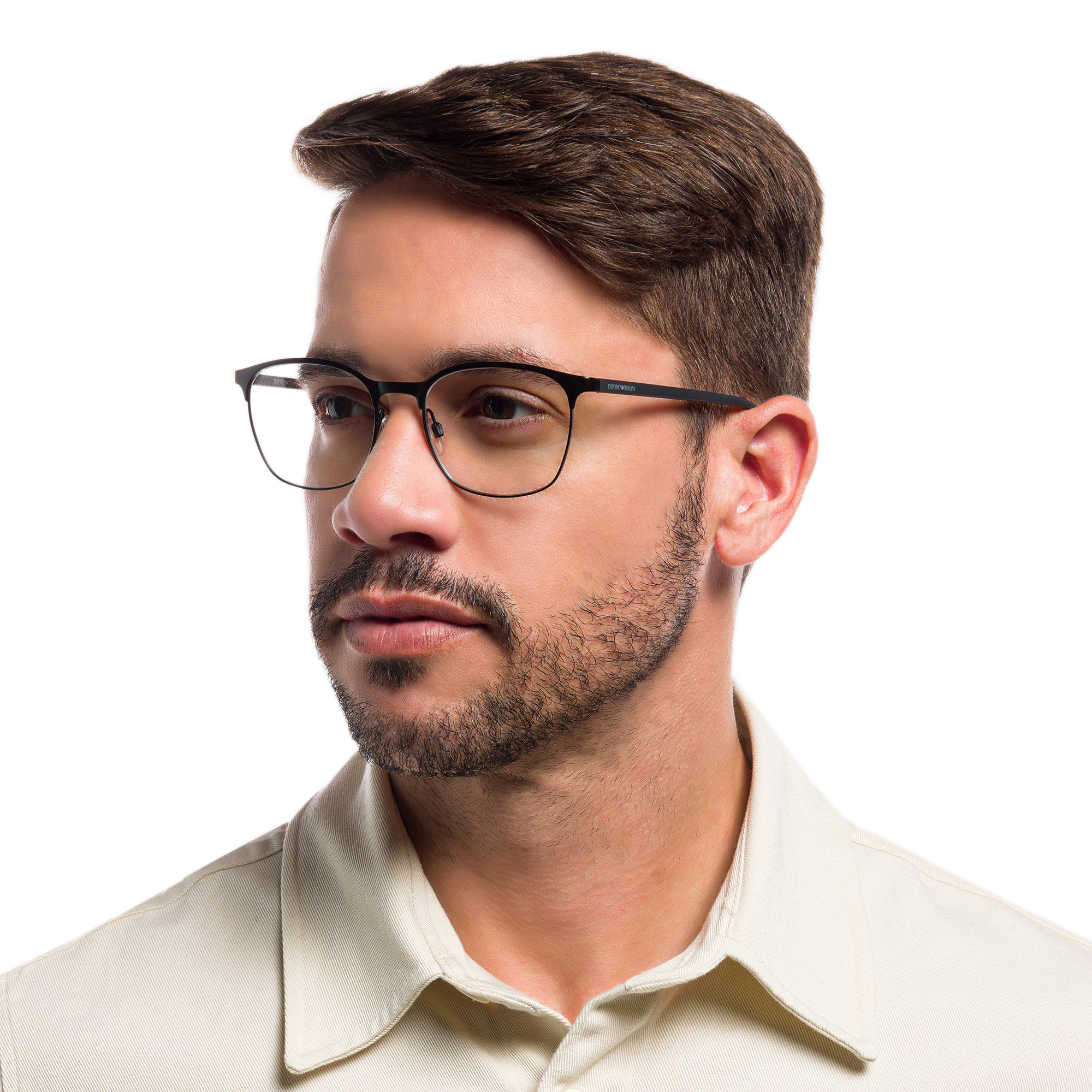 تسوق نظارة طبية بإطار بيضاوي امبوريو أرماني بلون أسود مطفي أونلاين.