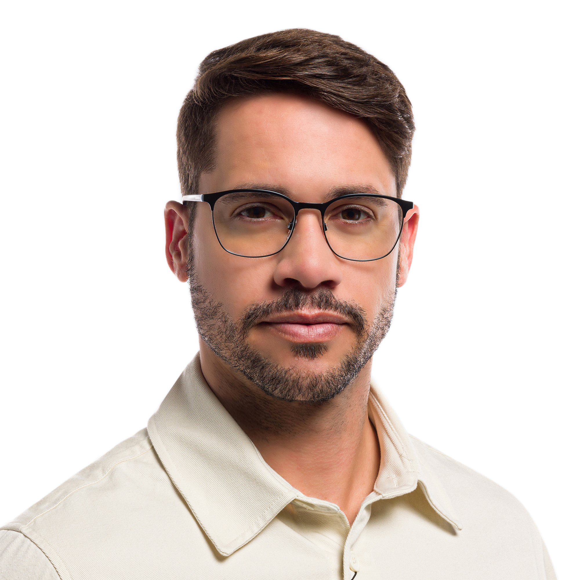 تسوق نظارة طبية بإطار بيضاوي امبوريو أرماني بلون أسود مطفي أونلاين.