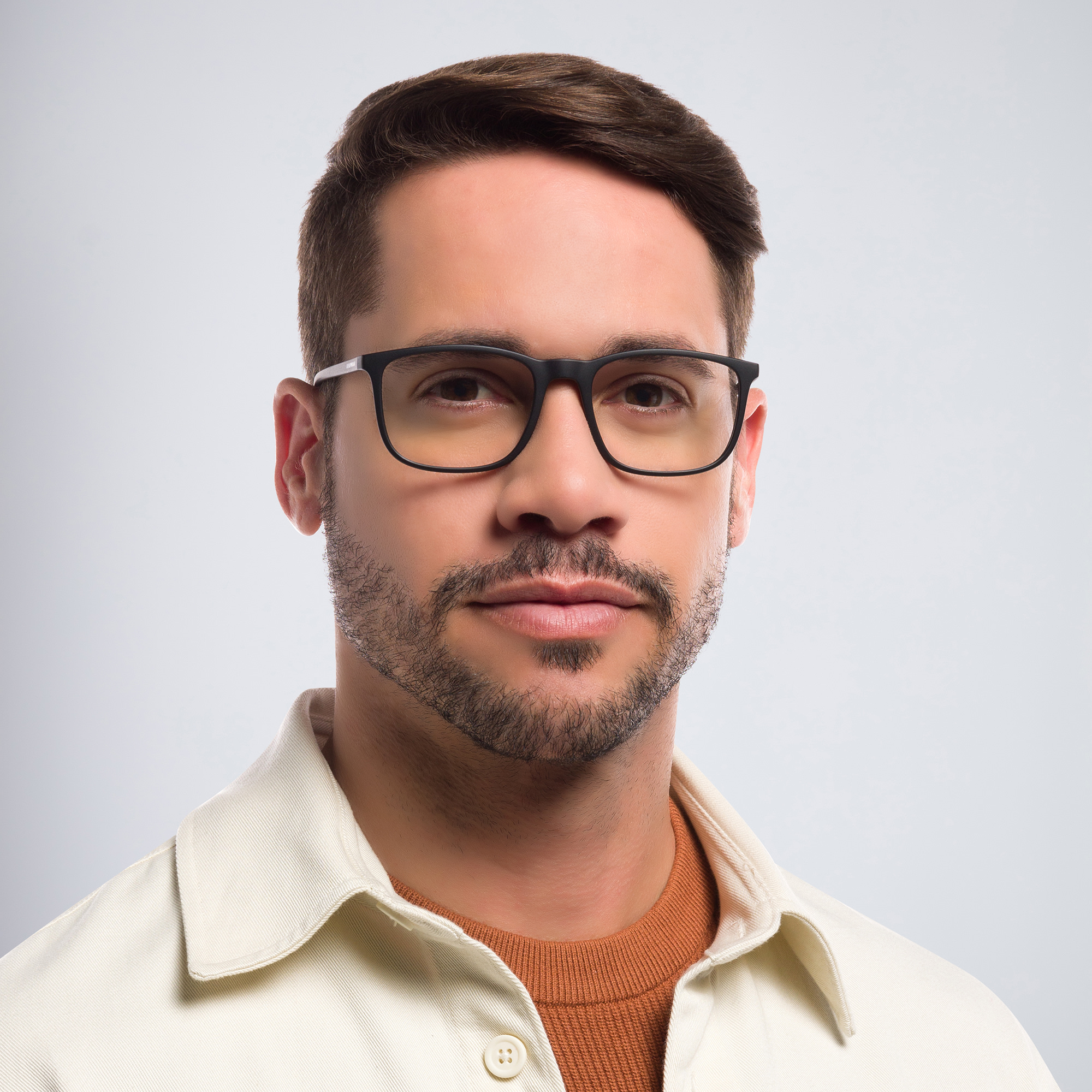 Emporio Armani Square Eyeglasses in Matte Black – Product Photo 6