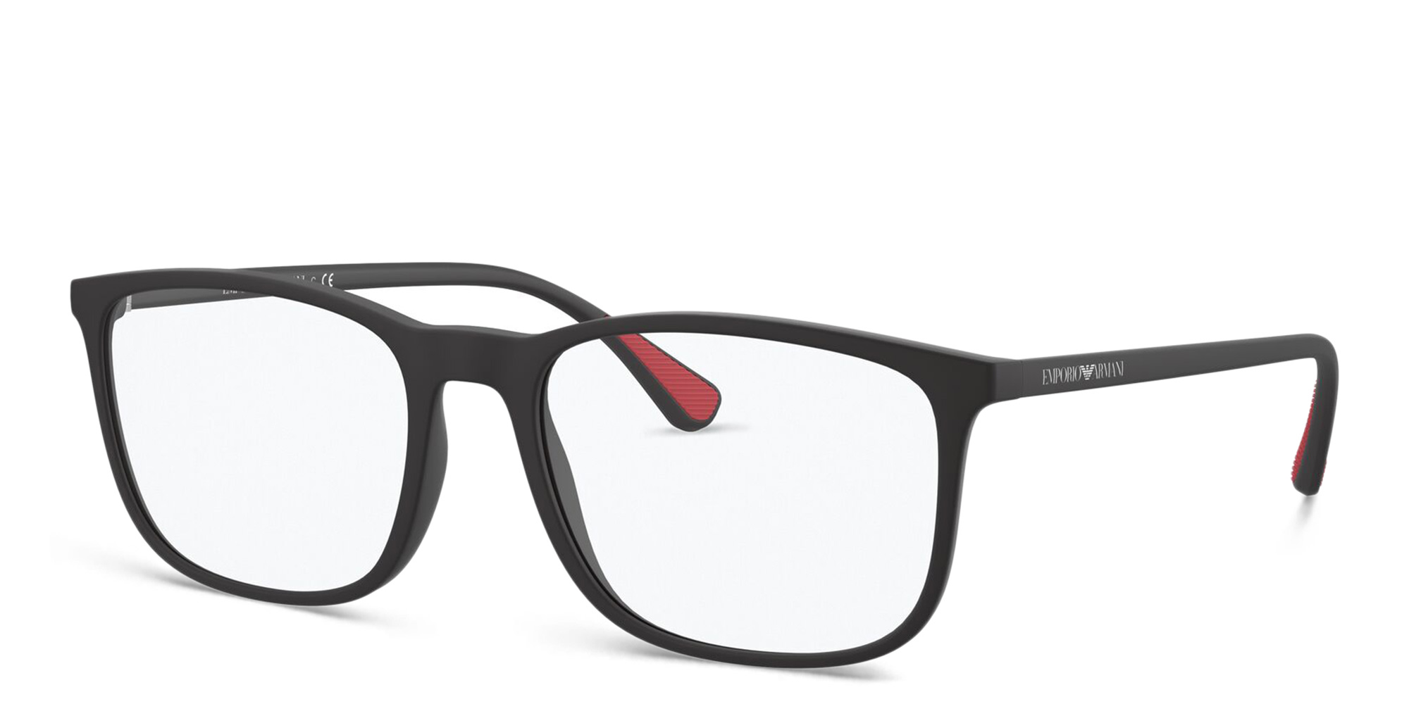 Emporio Armani Square Eyeglasses in Matte Black – Product Photo 2