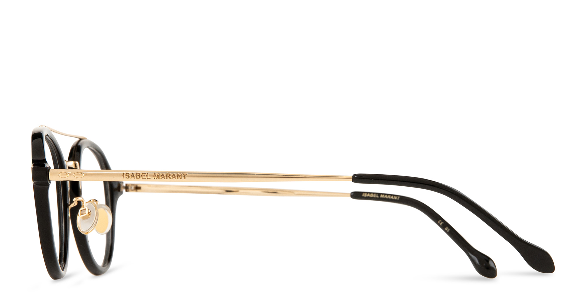 نظارات طبية ذا لاك بإطار دائري من إيزابيل مارانت بلون بلاك جولد - صورة المنتج 2