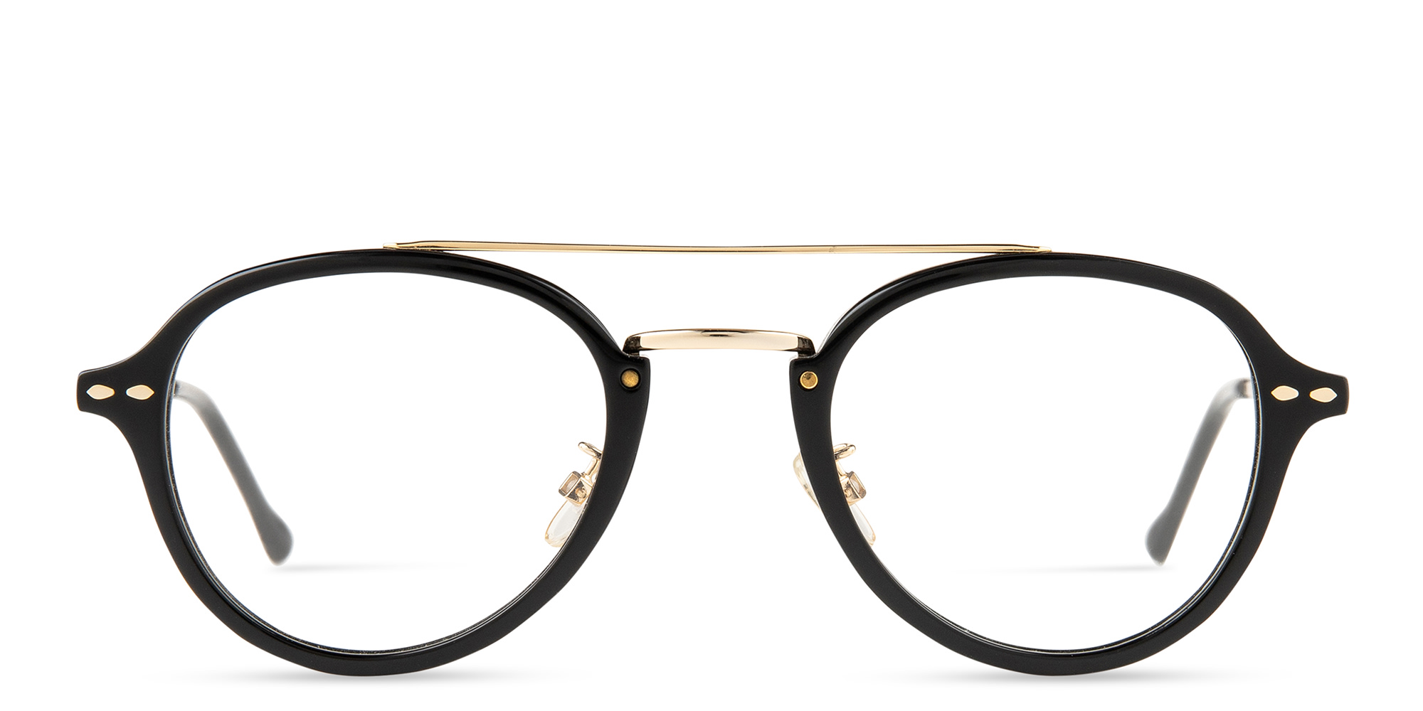 ISABEL MARANT The Luck Round Eyeglasses in Black Gold – Product Photo 1
