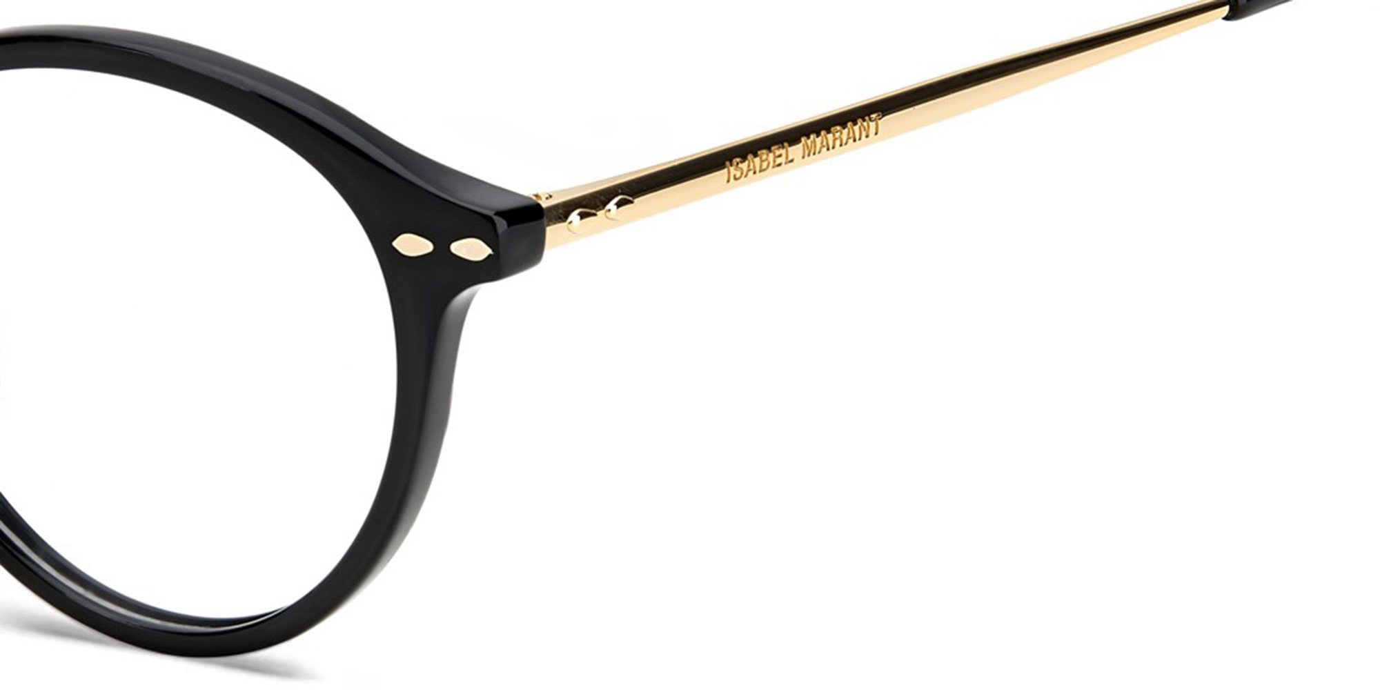 ISABEL MARANT Round Eyeglasses in Black Gold – Product Photo 3