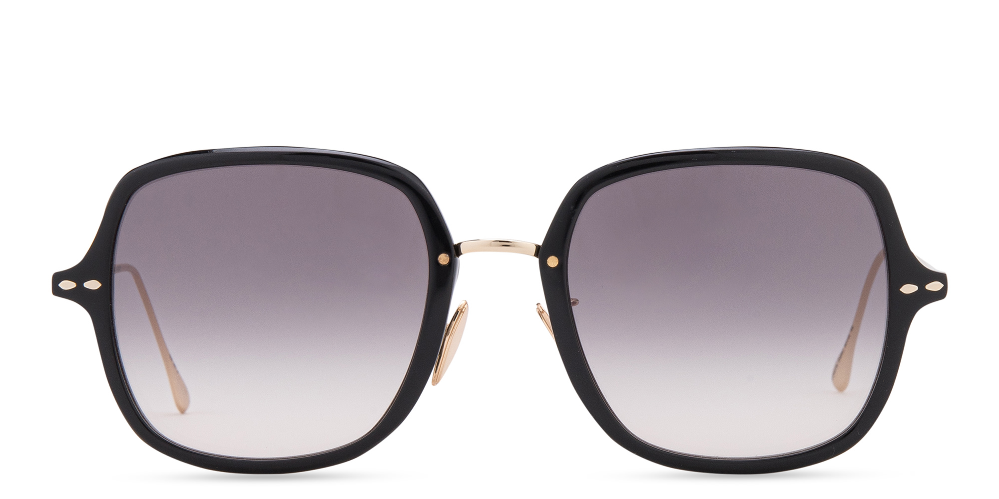 Shop ISABEL MARANT Oversized Square Sunglasses in Black Gold online.