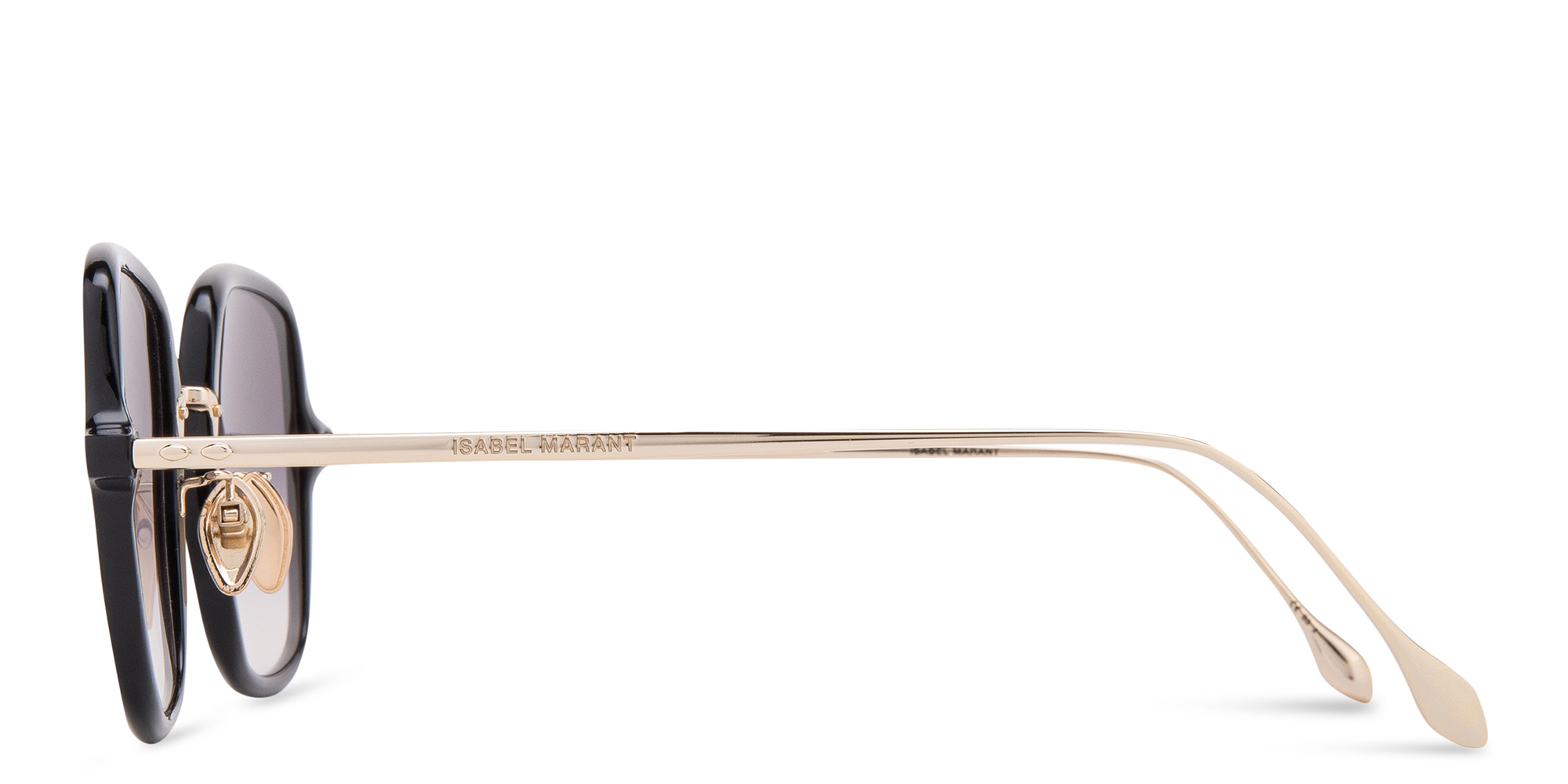 Shop ISABEL MARANT Oversized Square Sunglasses in Black Gold online.