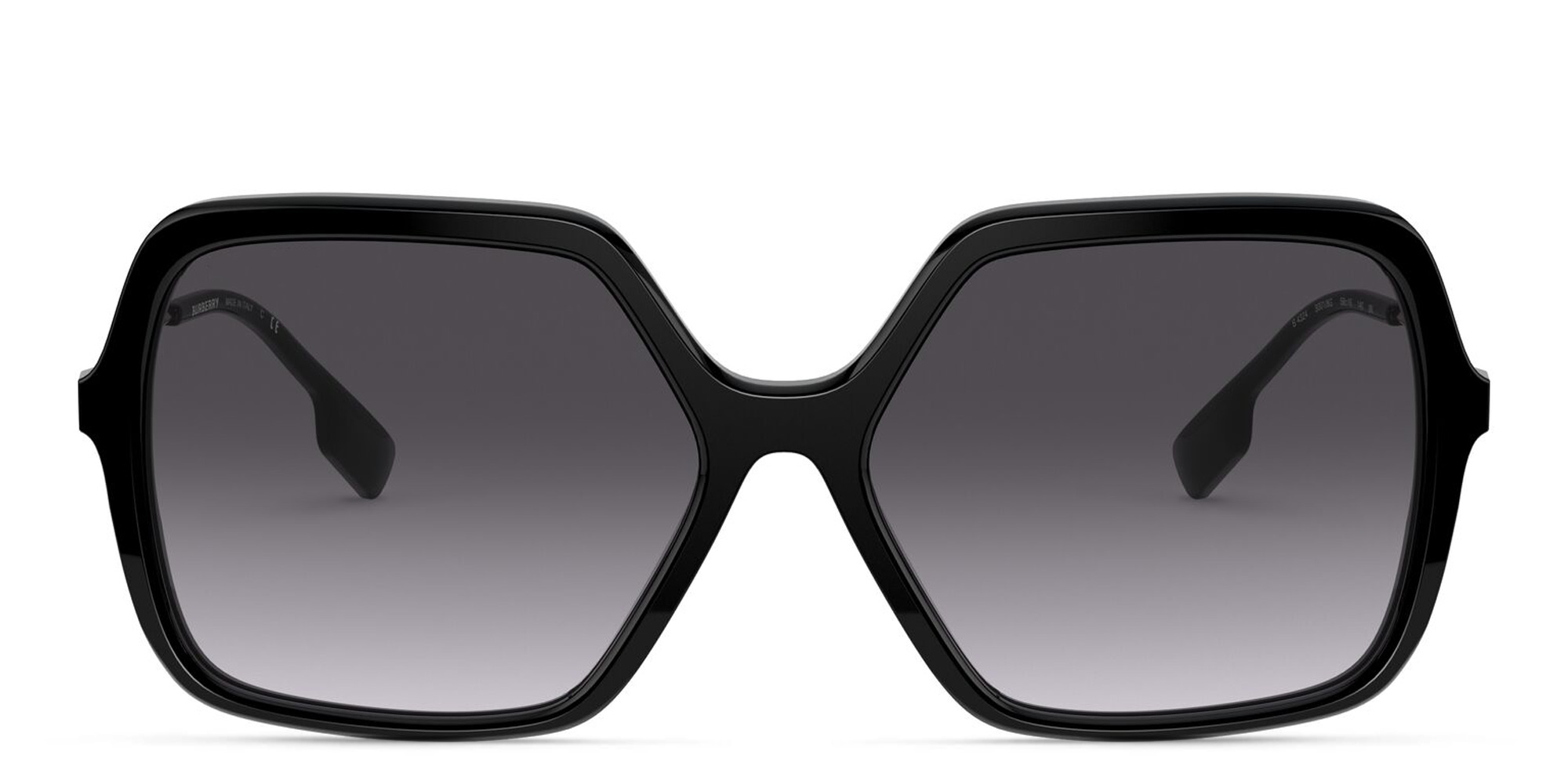 Shop BURBERRY Square Sunglasses in Black online.