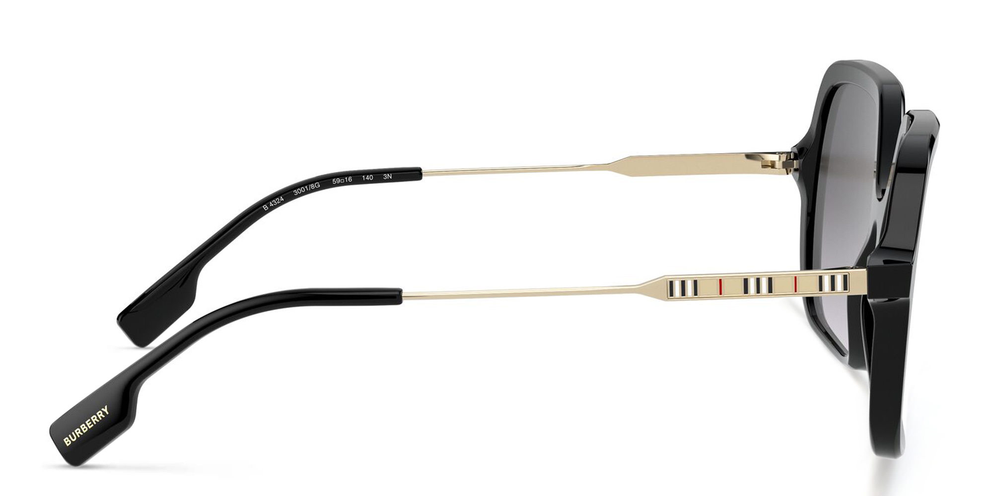 Shop BURBERRY Square Sunglasses in Black online.