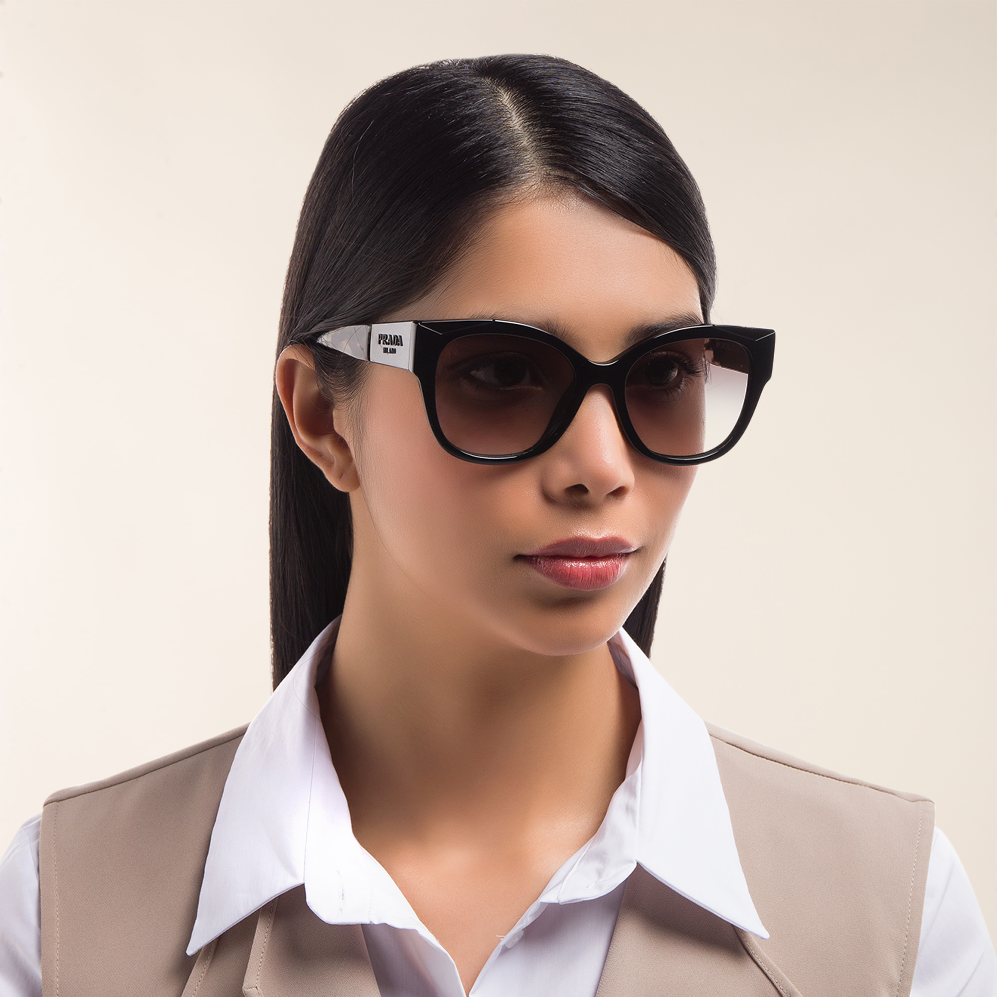 PRADA Square Sunglasses in Black – Product Photo 6