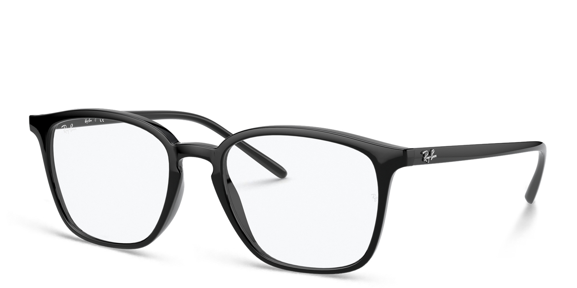 Shop Ray-Ban Unisex Square Eyeglasses in Black online.