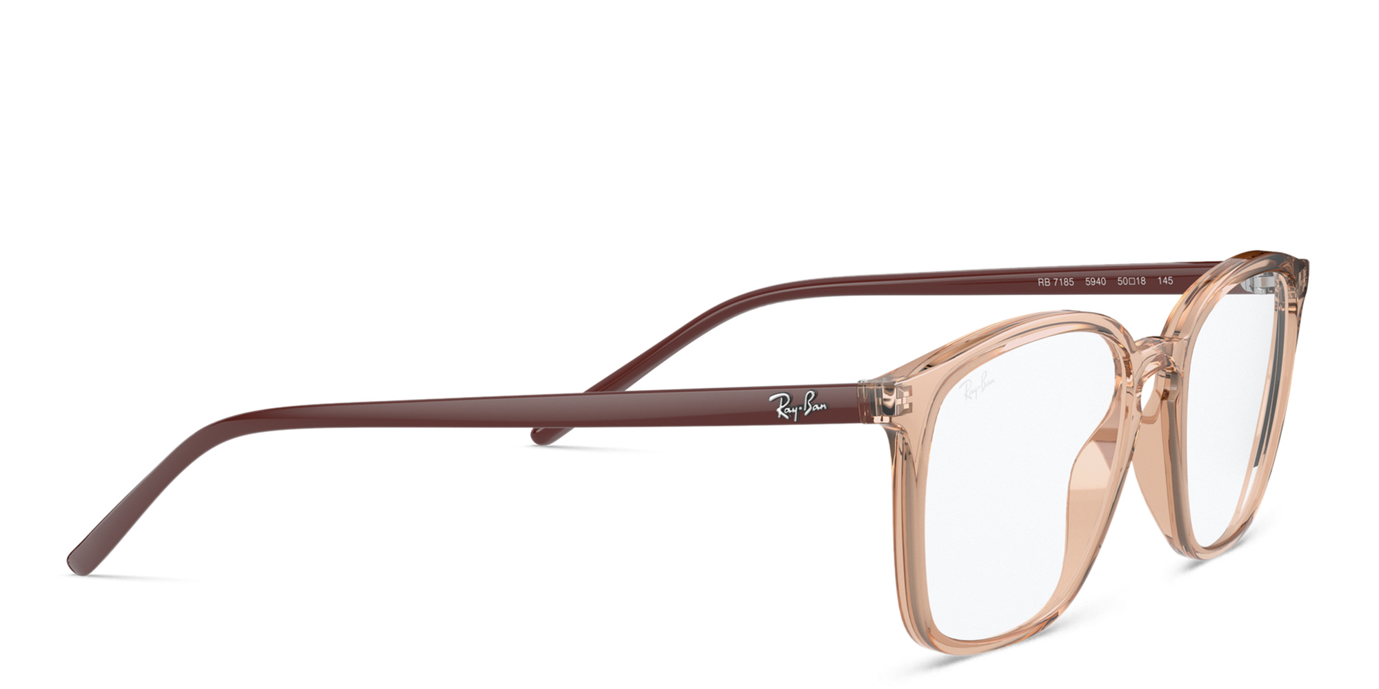Shop Ray-Ban Logo Signature Unisex Square Eyeglasses in Beige online.