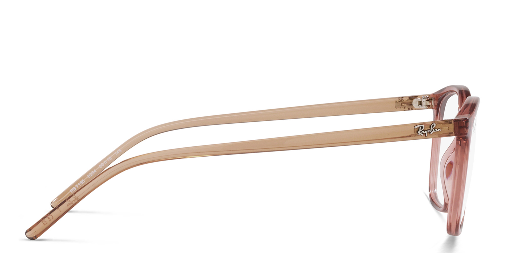 Shop Ray-Ban Unisex Square Eyeglasses in Transparent light brown online.