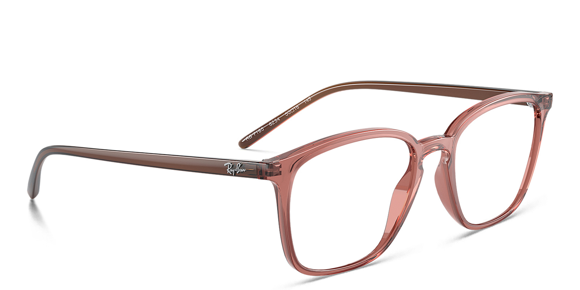 Shop Ray-Ban Unisex Square Eyeglasses in Transparent light brown online.