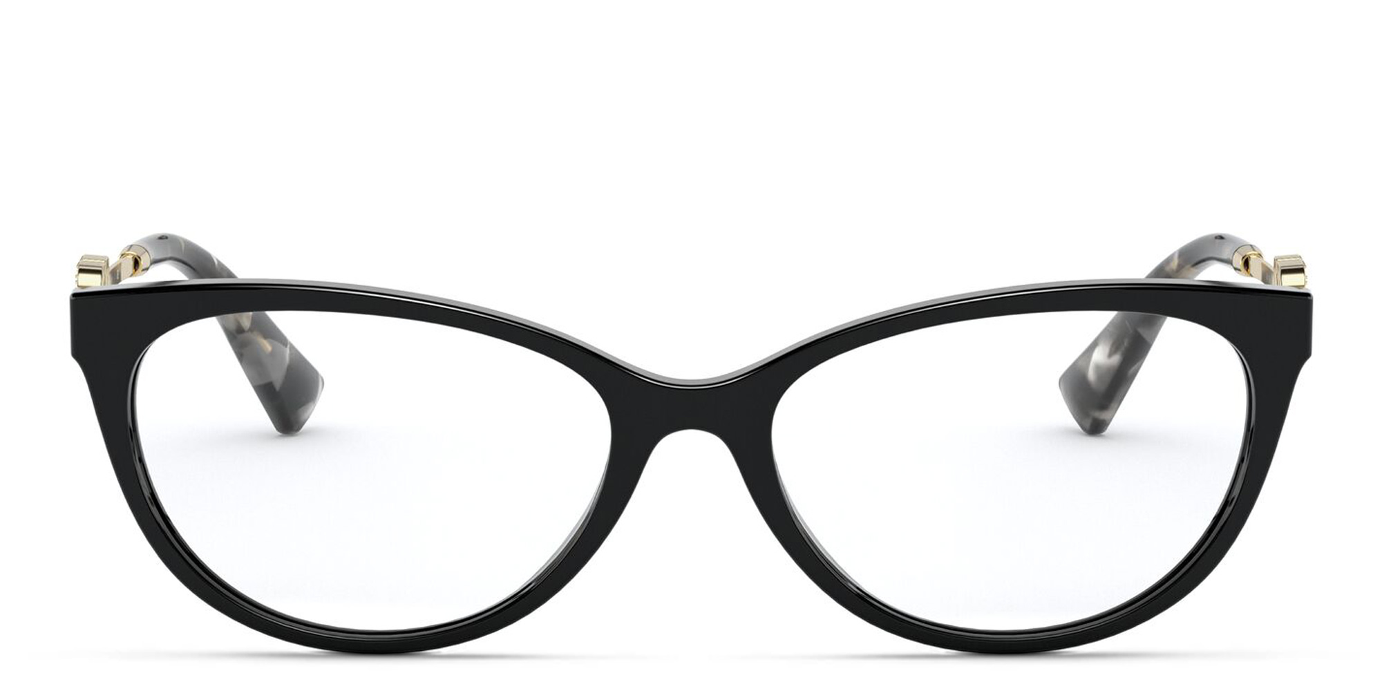 VALENTINO Rhinestone V Logo Cat-Eye Eyeglasses in Black – Product Photo 1