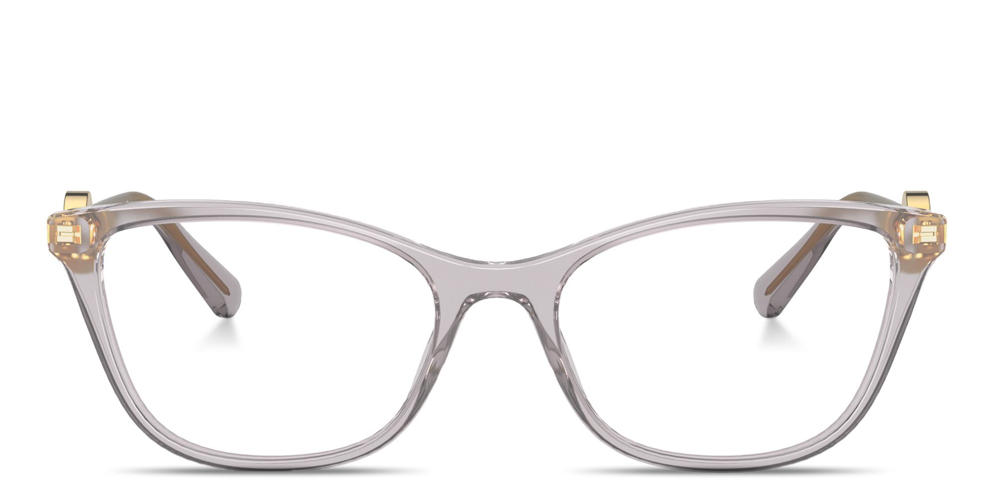 VERSACE Medusa Wide Cat-Eye Eyeglasses in Transparent Grey – Product Photo 1