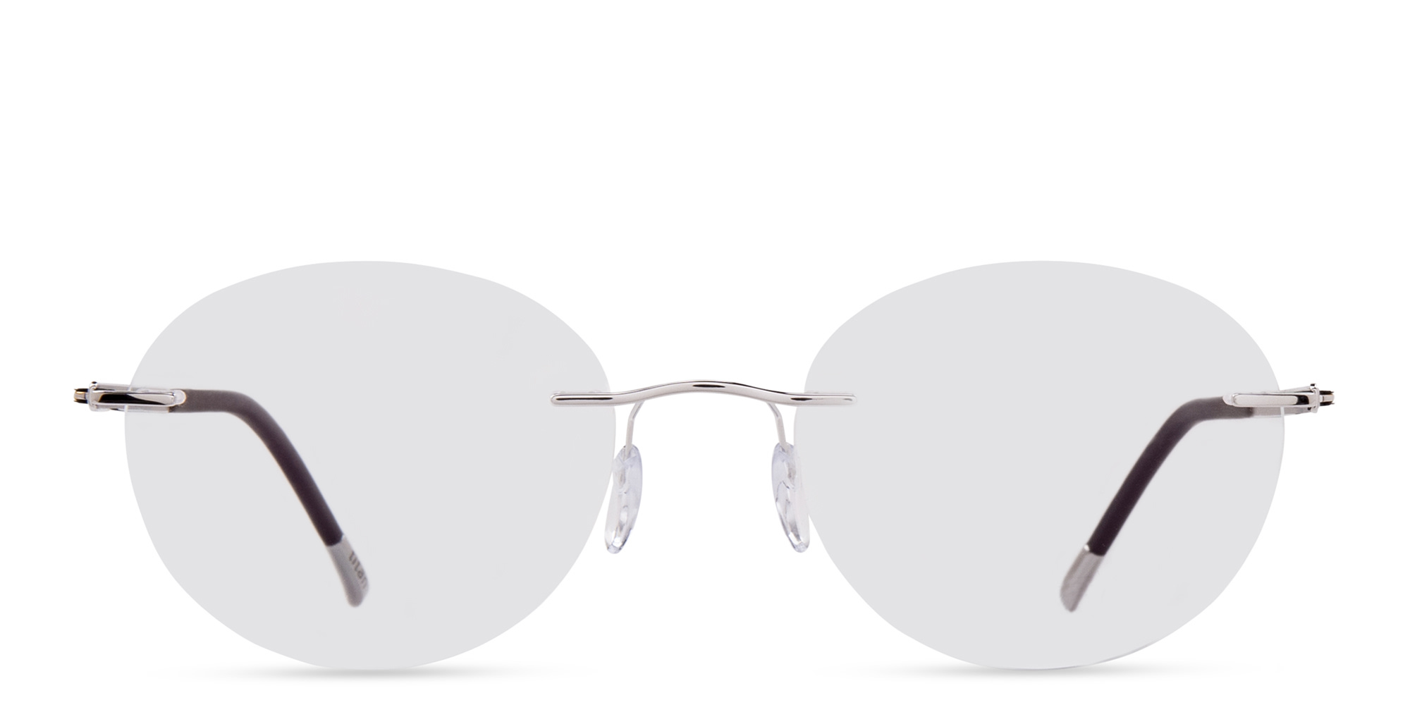 Silhouette Rimless Round Eyeglasses in Silver – Product Photo 1