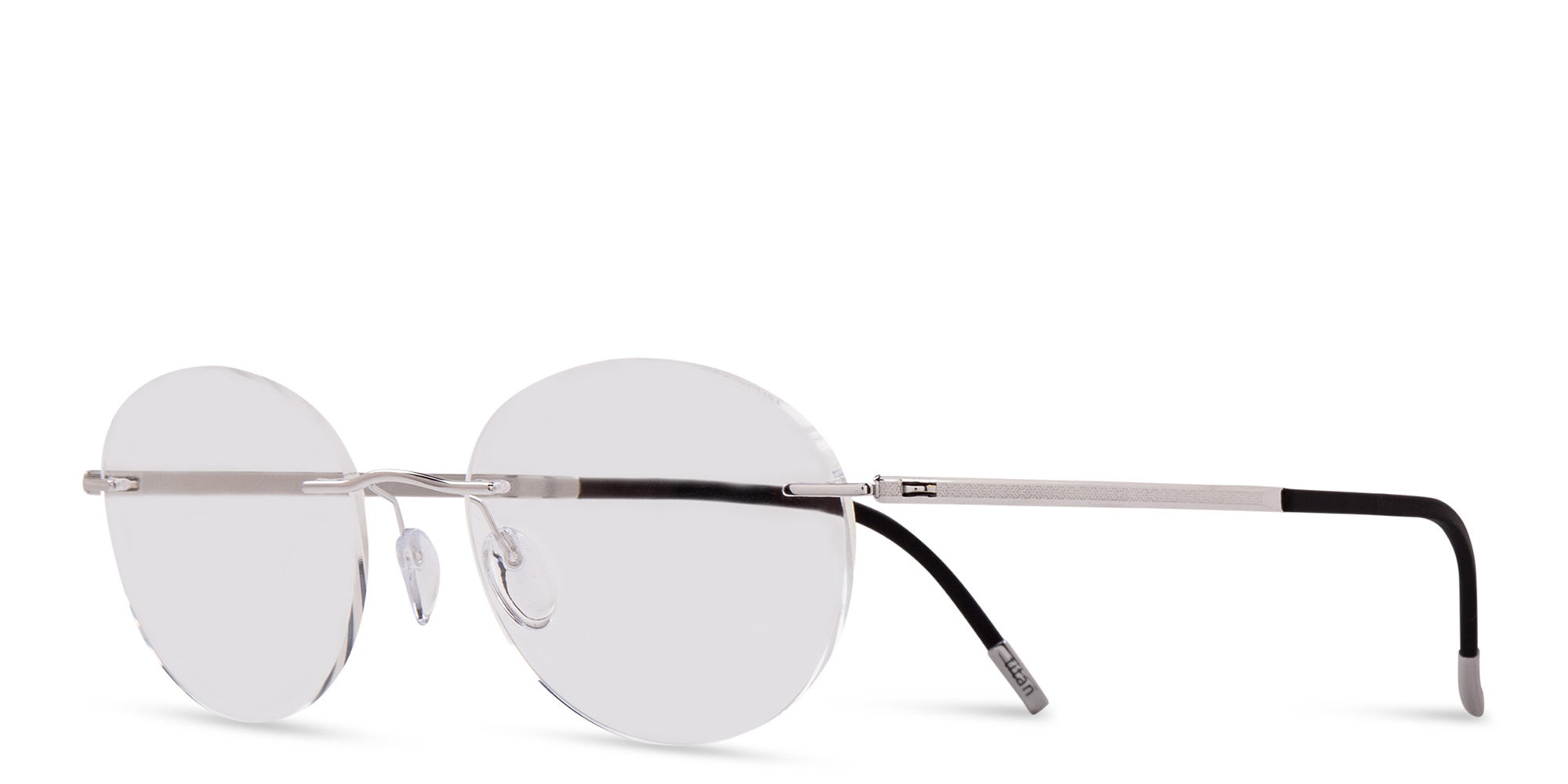 Silhouette Rimless Round Eyeglasses in Silver – Product Photo 2