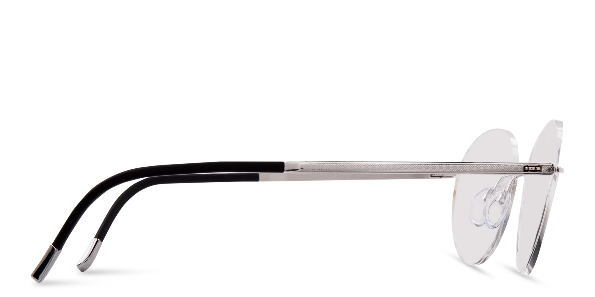 Silhouette Rimless Round Eyeglasses in Silver – Product Photo 4