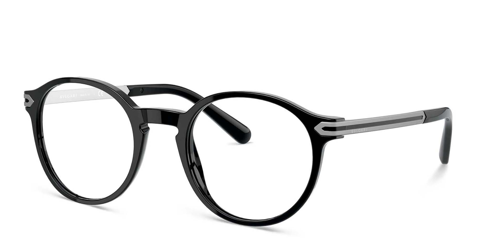 BVLGARI Round Eyeglasses in Gunmetal – Product Photo 2