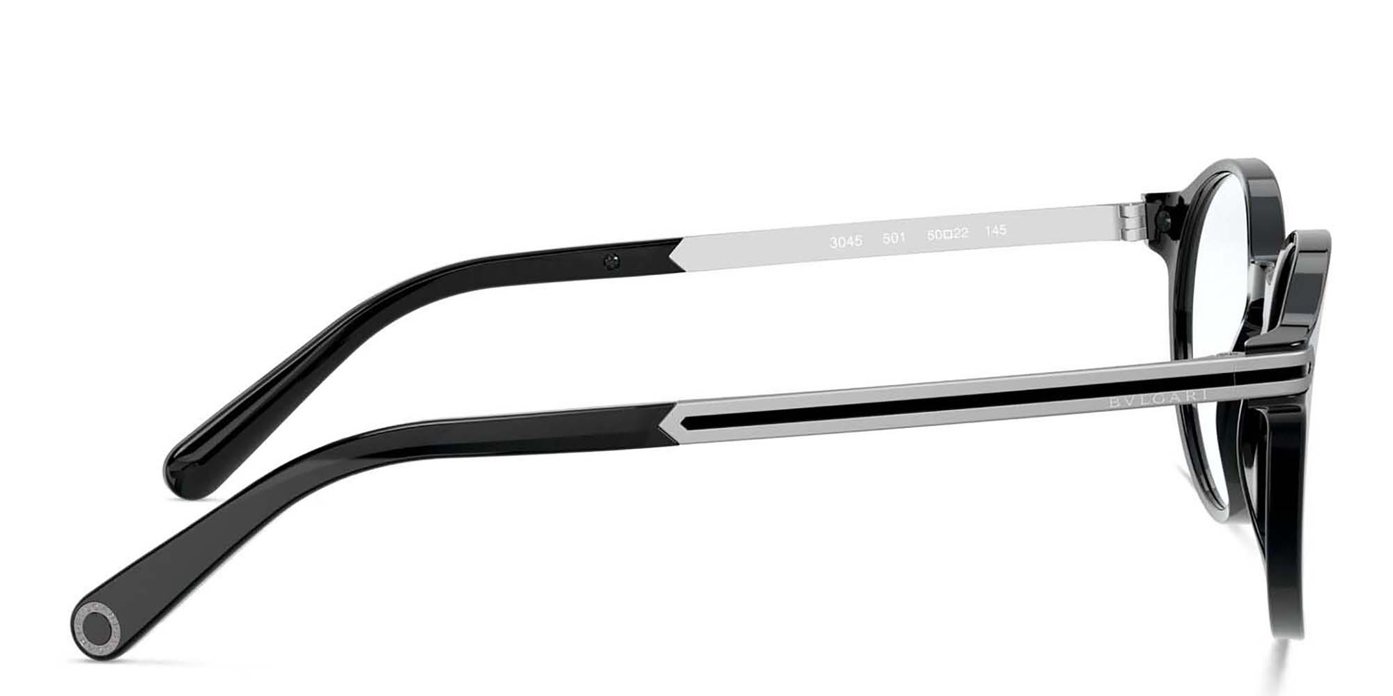 BVLGARI Round Eyeglasses in Gunmetal – Product Photo 3