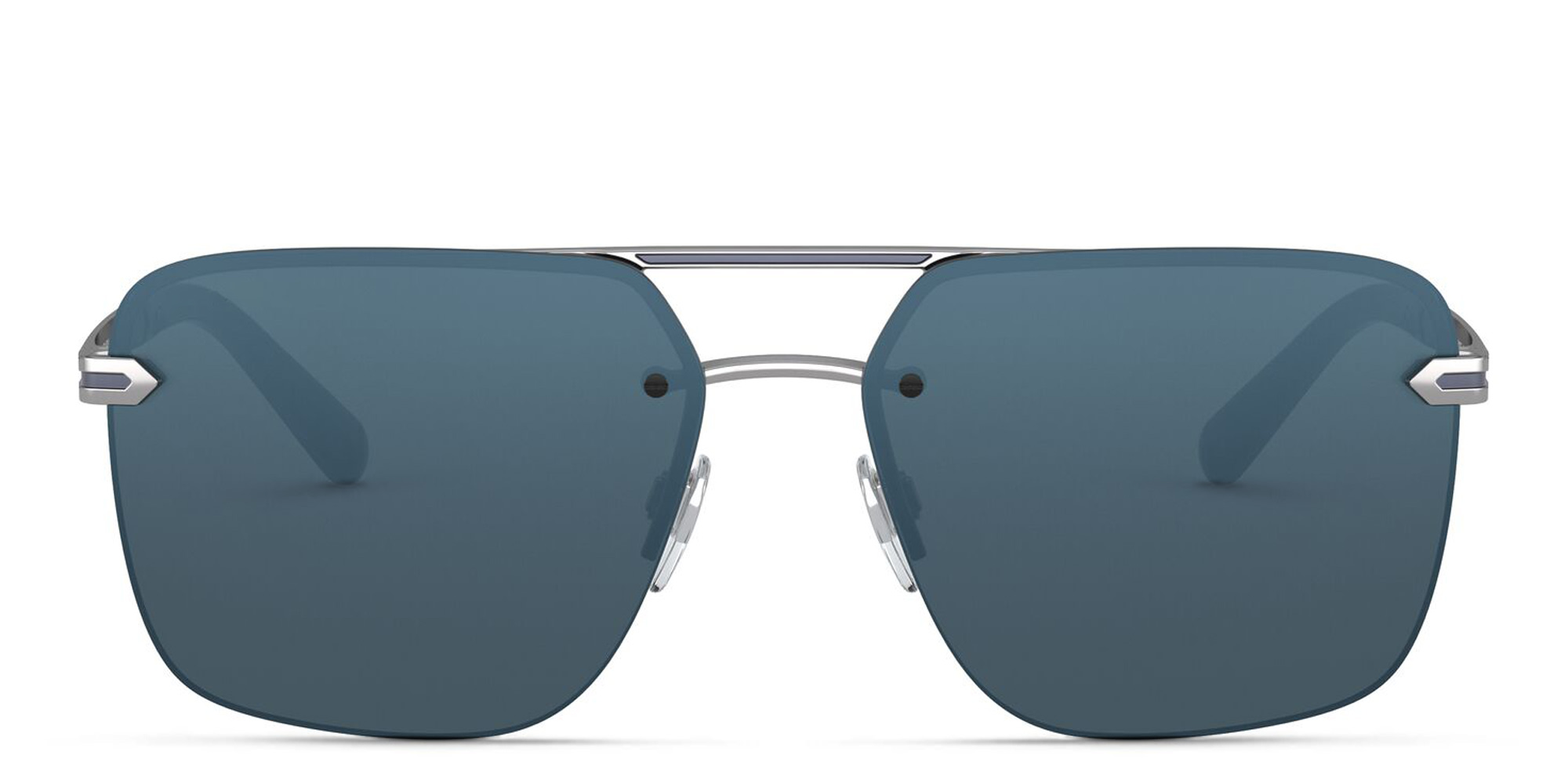 BVLGARI Rimless Wide Rectangle Sunglasses in Gunmetal – Product Photo 1