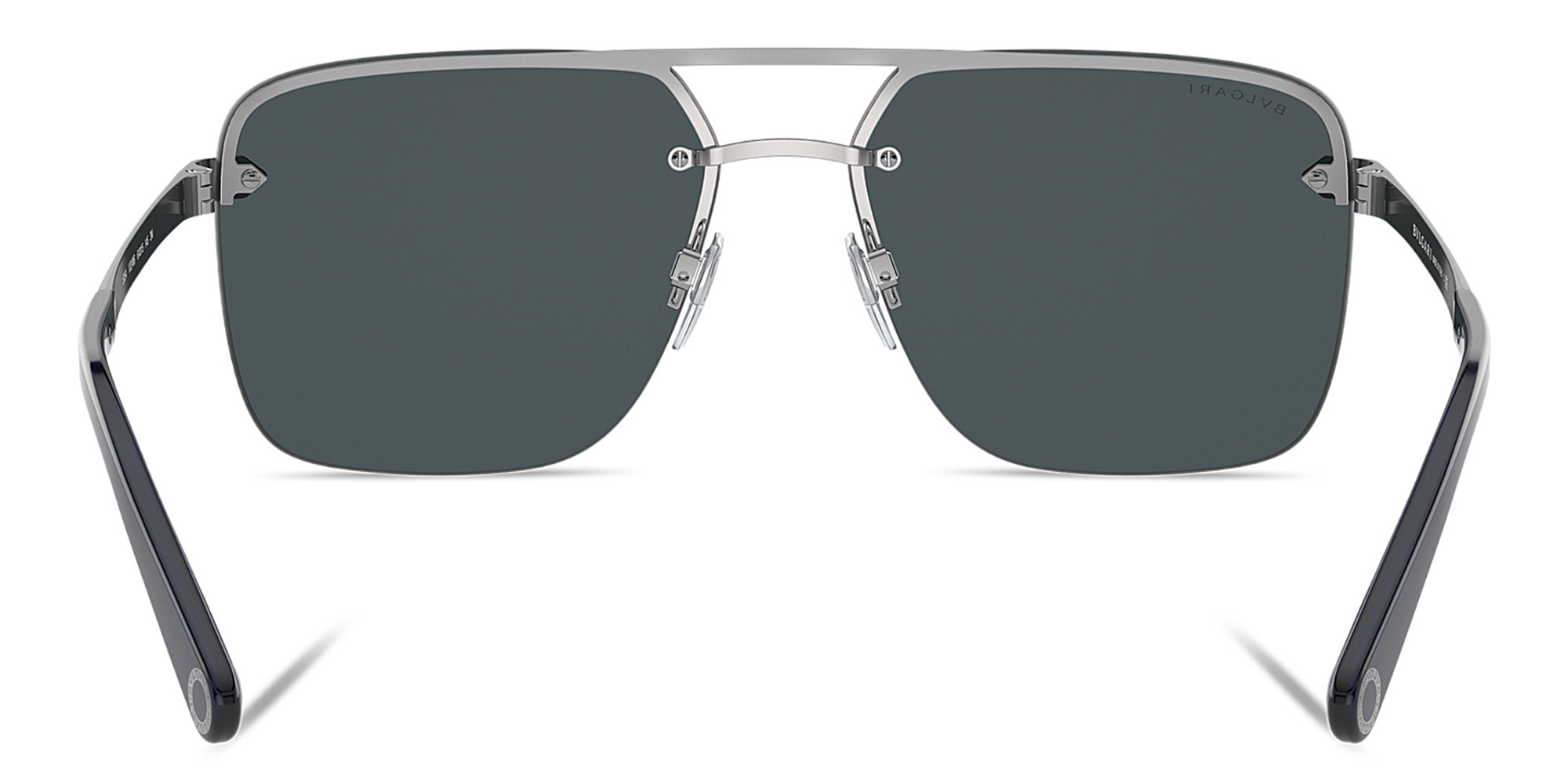 BVLGARI Rimless Wide Rectangle Sunglasses in Gunmetal – Product Photo 4