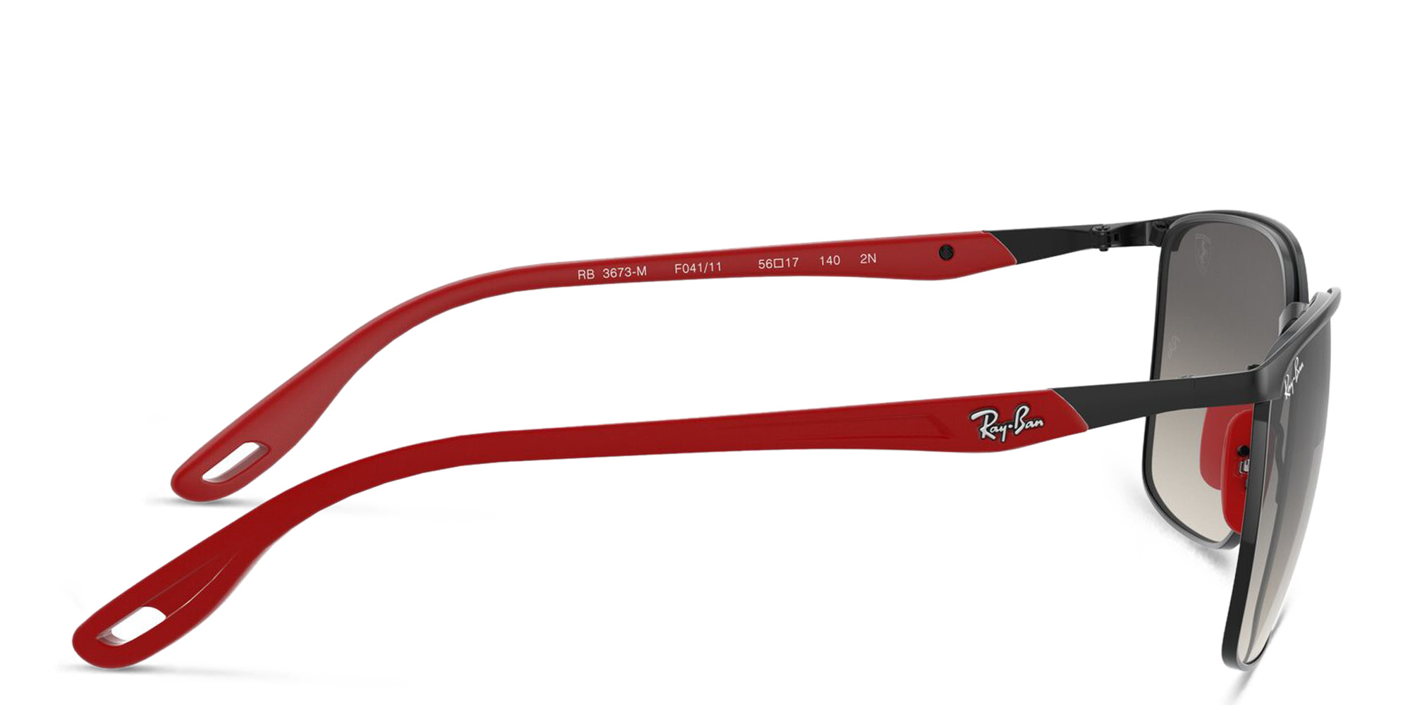 نظارة شمسية فيراري بإطار مربع للجنسين من راي بان بلون أسود - صورة المنتج 3