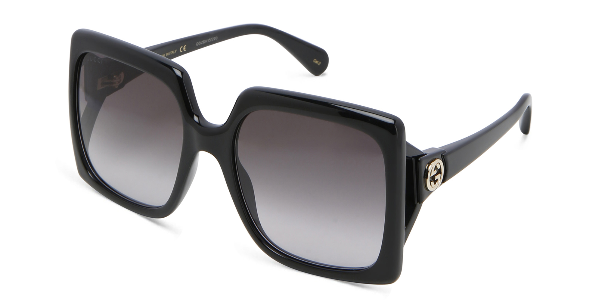 GUCCI Rectangle Sunglasses in Black – Product Photo 2