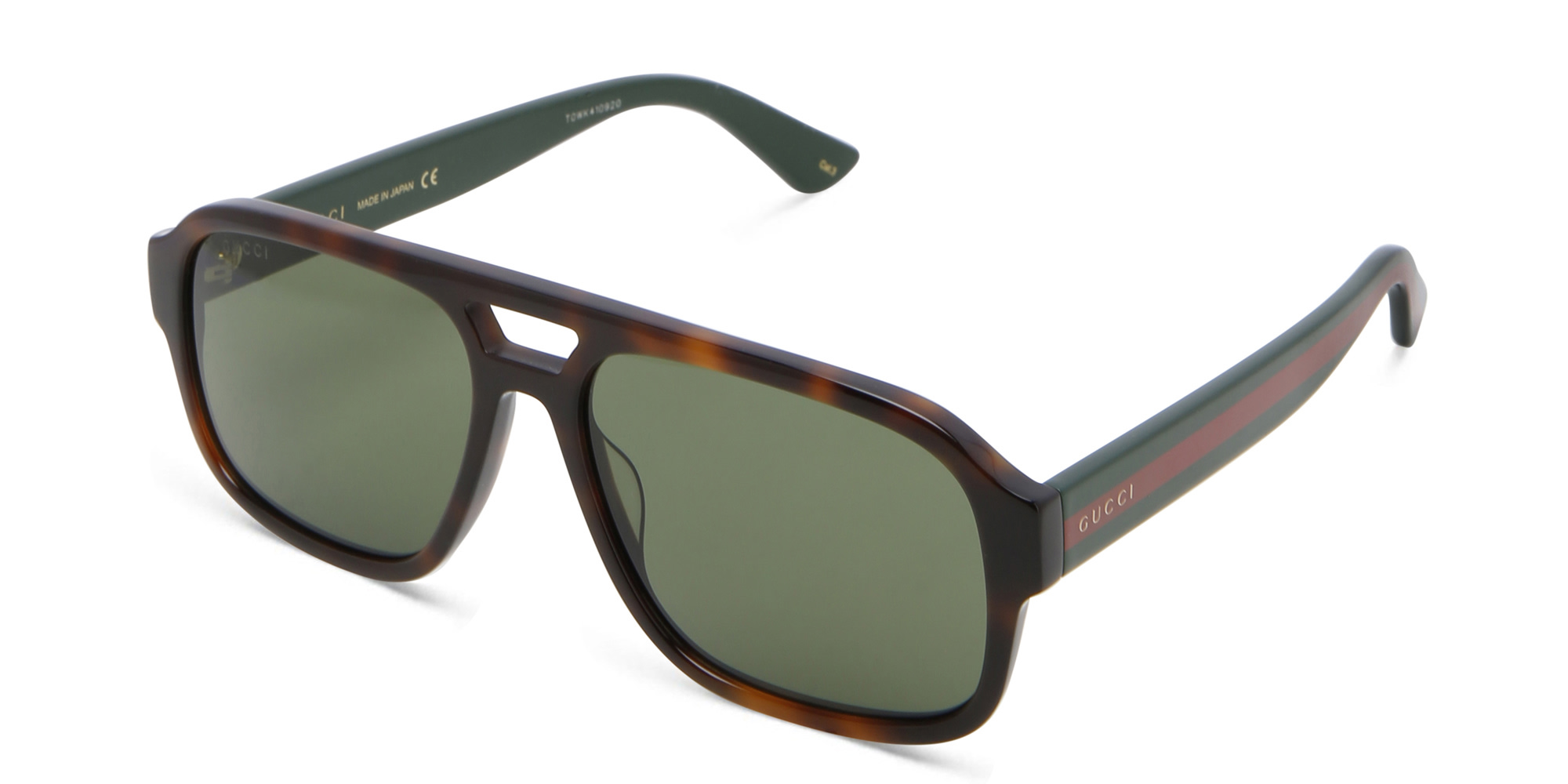 Shop GUCCI Aviator Sunglasses in Havana online.