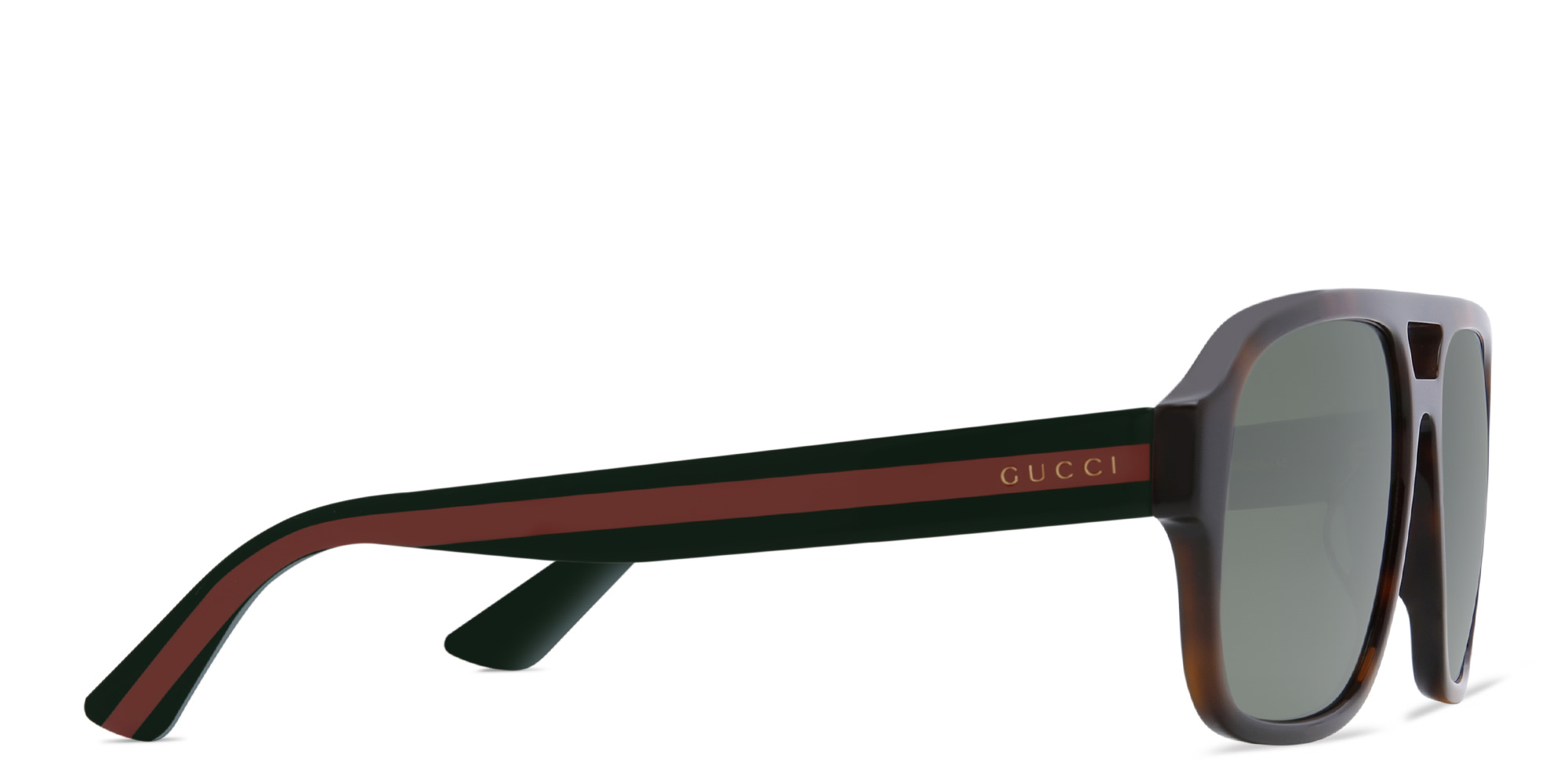 Shop GUCCI Aviator Sunglasses in Havana online.