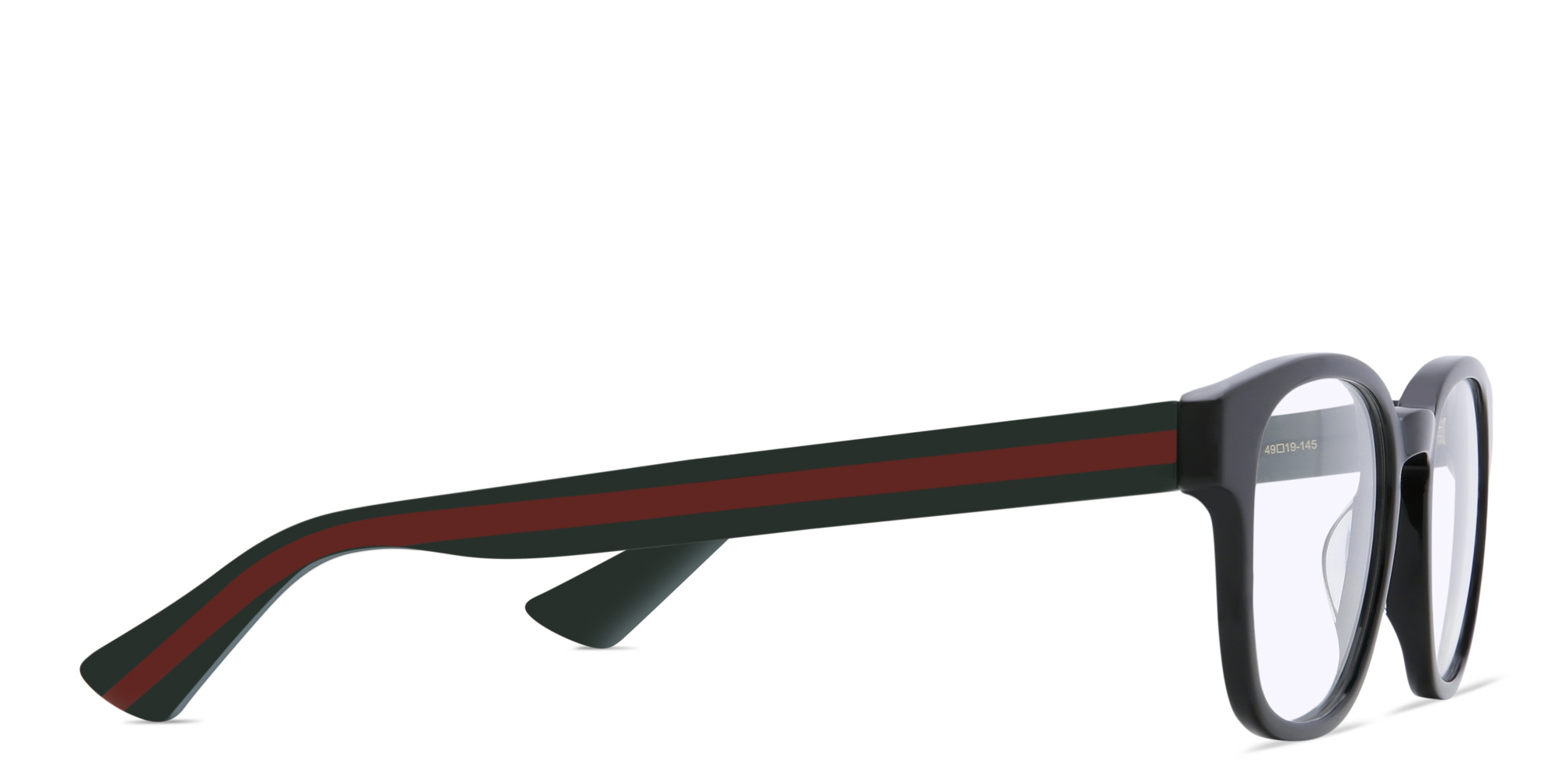 Shop GUCCI Square Eyeglasses in Black online.