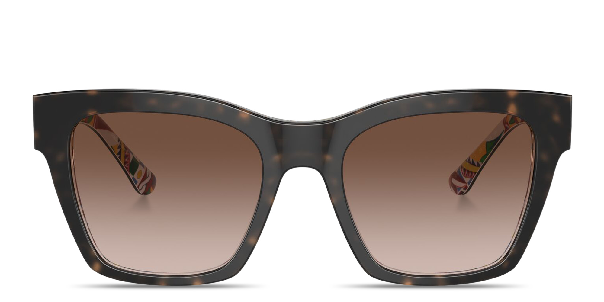 Shop Dolce & Gabbana DG Motif Square Sunglasses in Havana online.