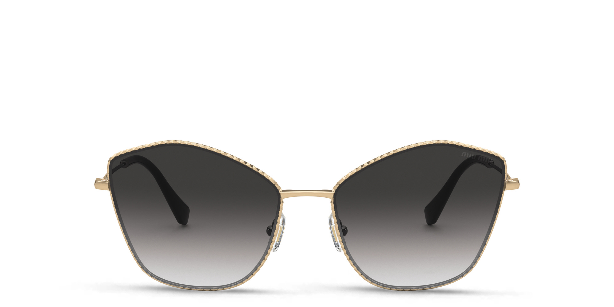 Shop MIU MIU Cat Eye Sunglasses in Antique Gold online.
