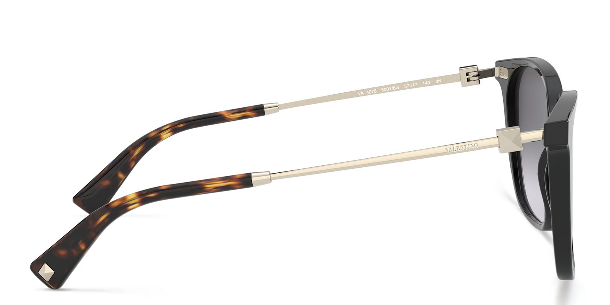 VALENTINO Square Sunglasses in Black – Product Photo 3