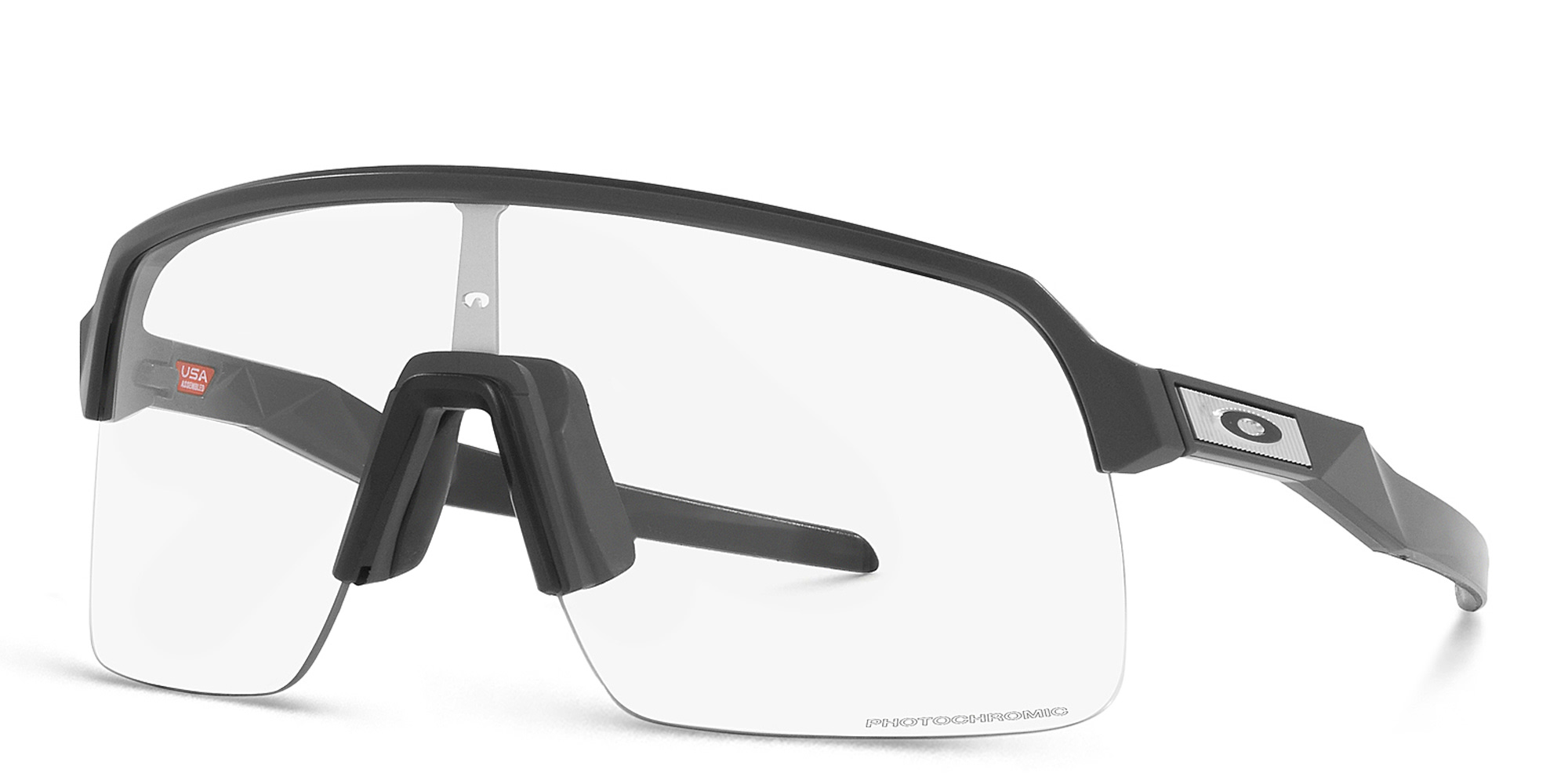 Shop Oakley Sutro Lite Half-Rim Rectangle Sunglasses in Black online.