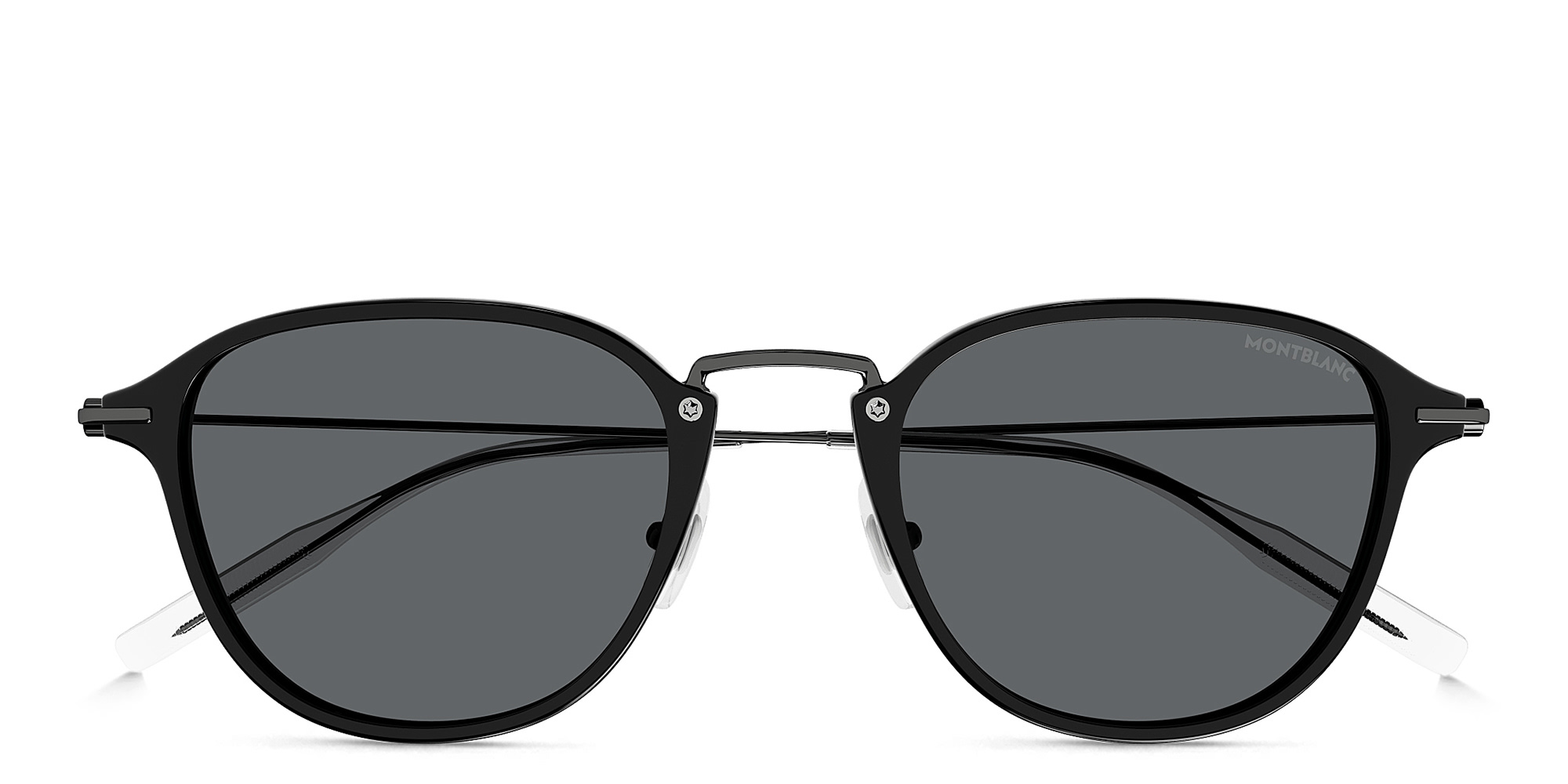 Shop MONTBLANC Snowcap Panthos Sunglasses in Black online.