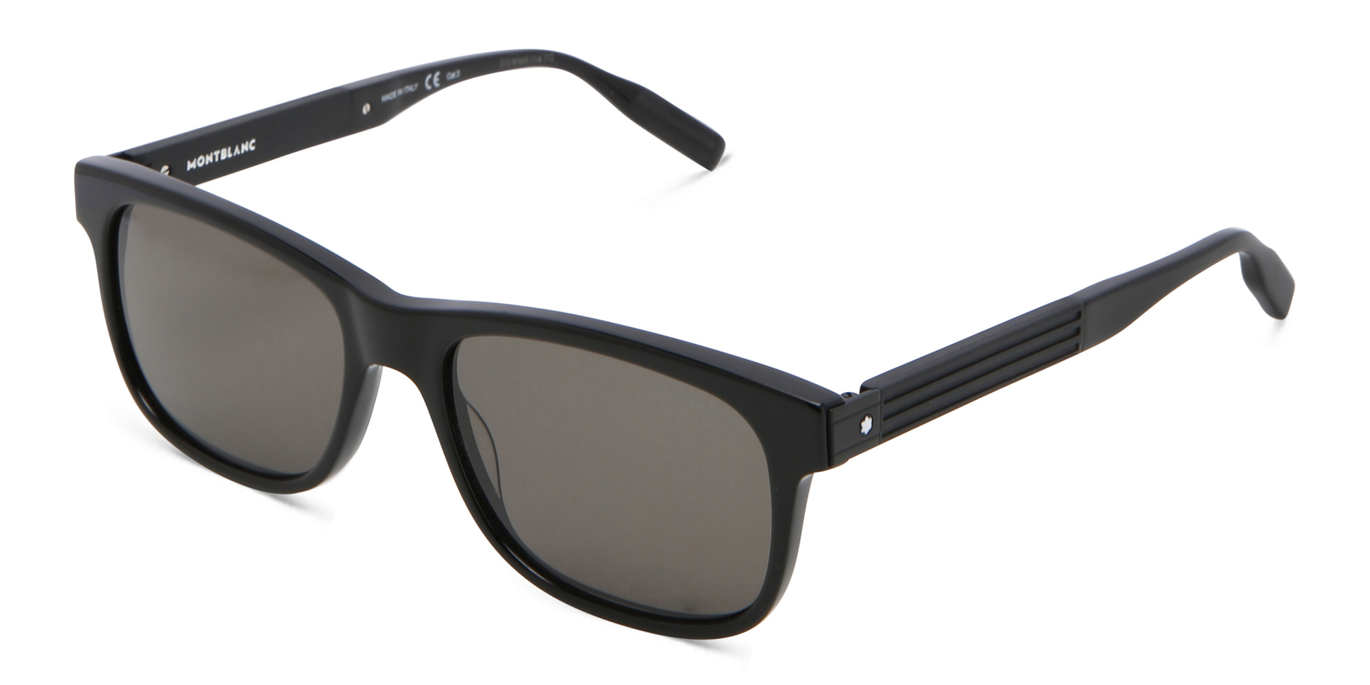 MONTBLANC Rectangle Sunglasses in Black – Product Photo 2