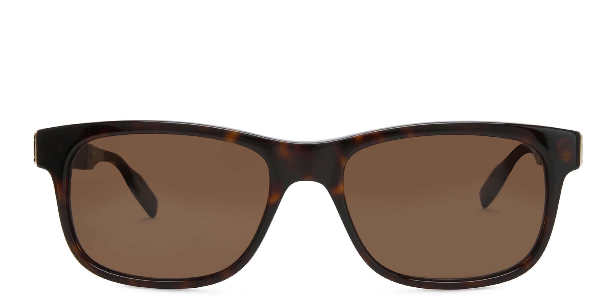 Shop MONTBLANC Rectangle Sunglasses in Havana online.