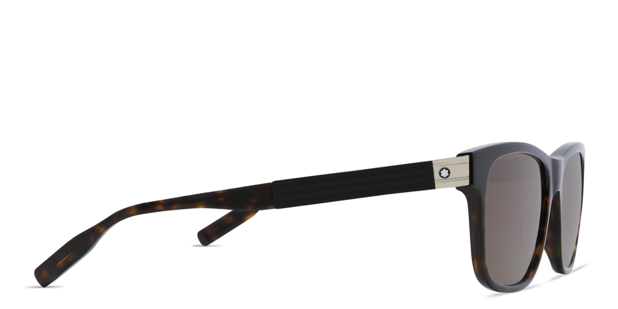 Shop MONTBLANC Rectangle Sunglasses in Havana online.