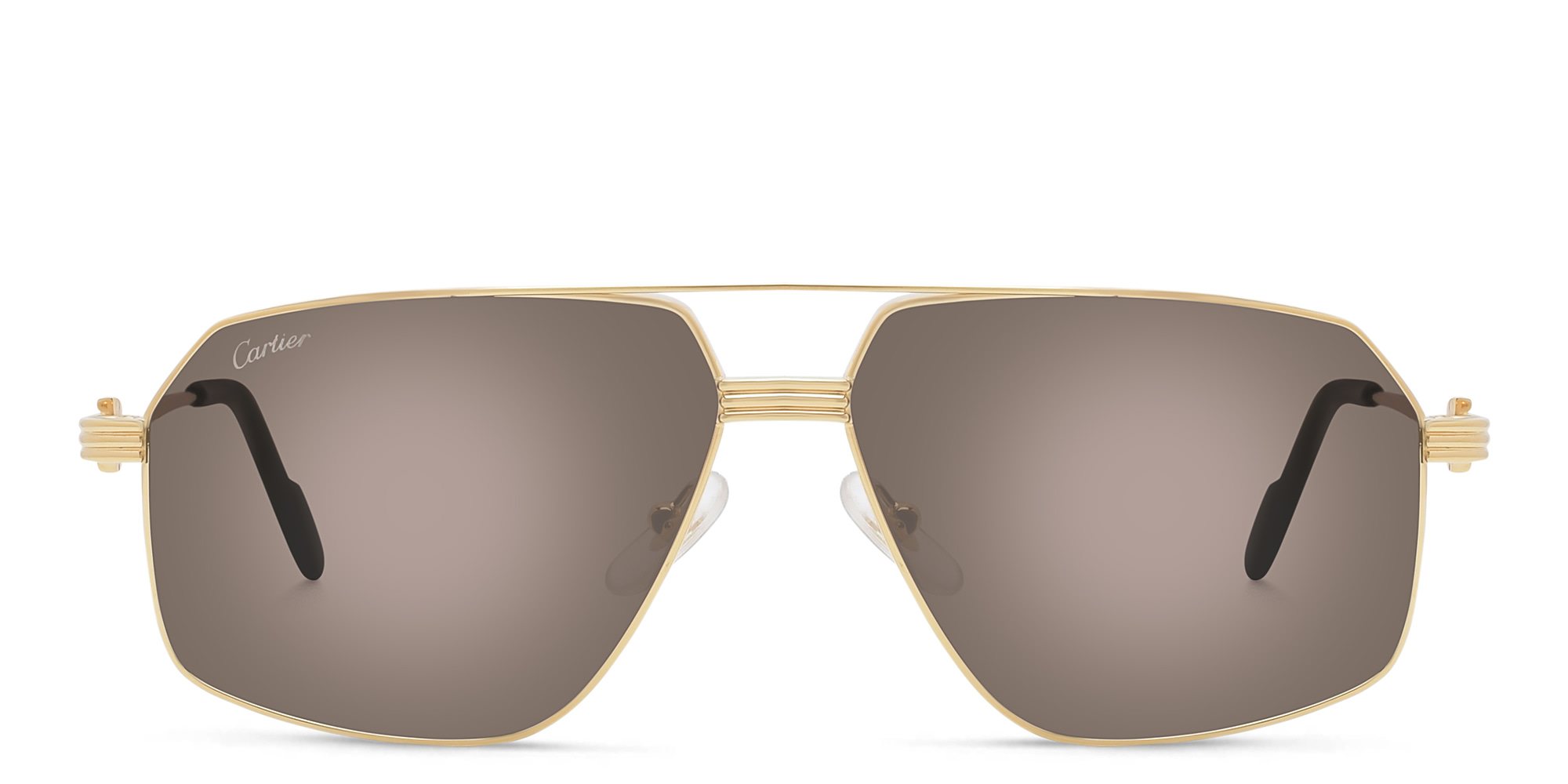 Shop Cartier Première de Cartier Aviator Sunglasses in Gold online.
