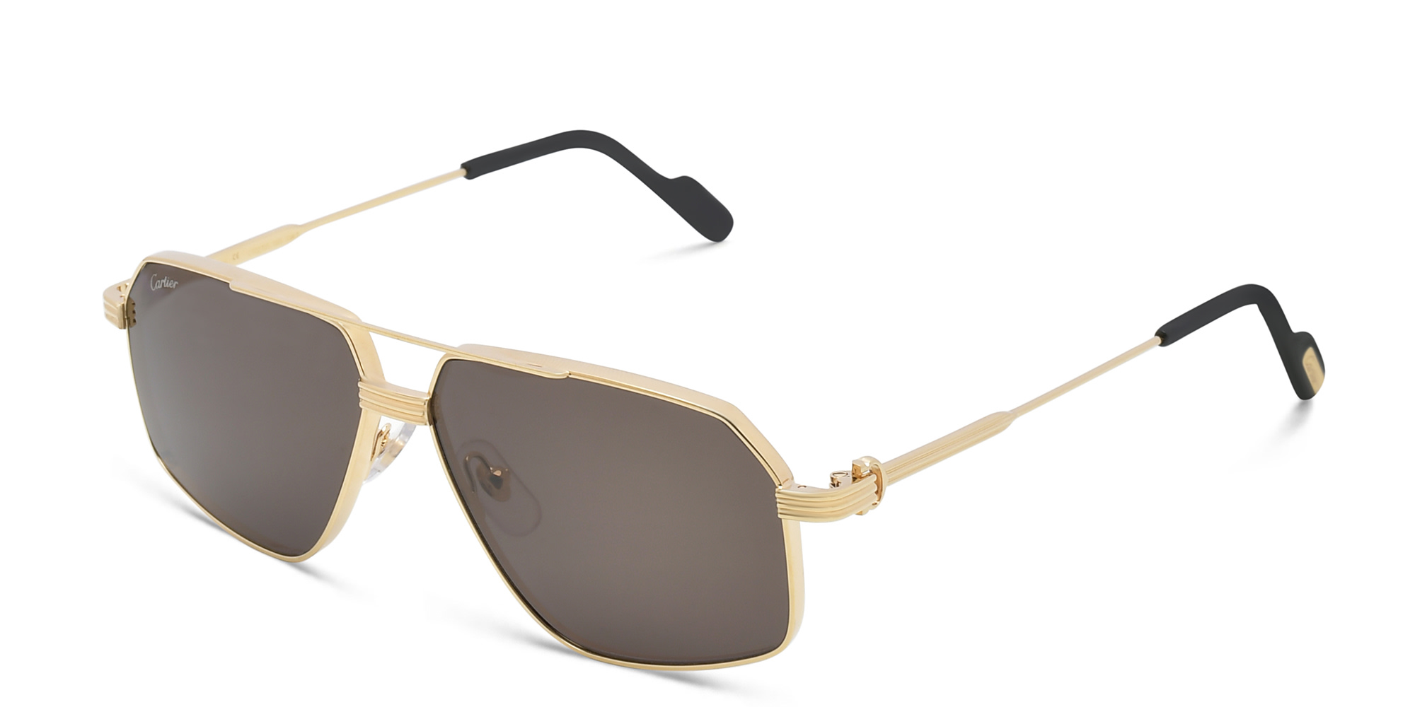 Shop Cartier Première de Cartier Aviator Sunglasses in Gold online.